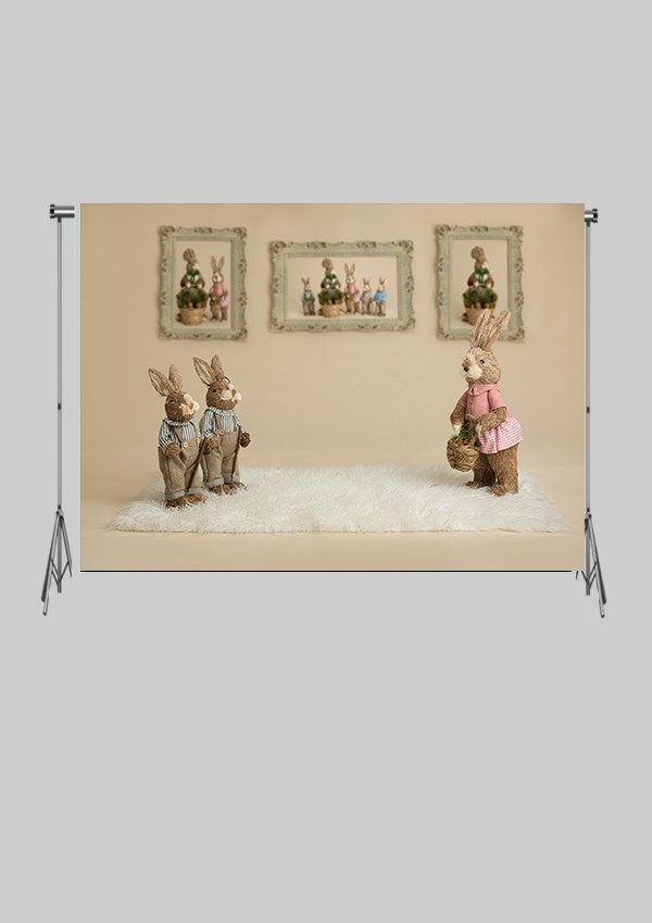 KATLANIR KIRIŞMAZ KUMAŞ - 2 EN 1.5 MT BOY - Paskalya Tavşanları Bayram ve Özel Günler - FABRIC BACKDROP - Stüdyo Fonu