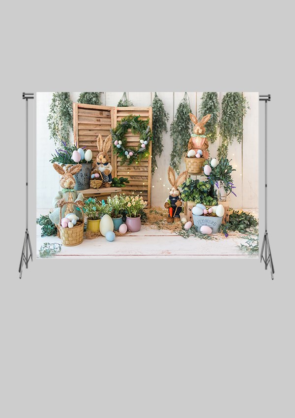 KATLANIR KIRIŞMAZ KUMAŞ - 2 EN 1.5 MT BOY - Paskalya Tavşanları Bayram ve Özel Günler  2- FABRIC BACKDROP - Stüdyo Fonu