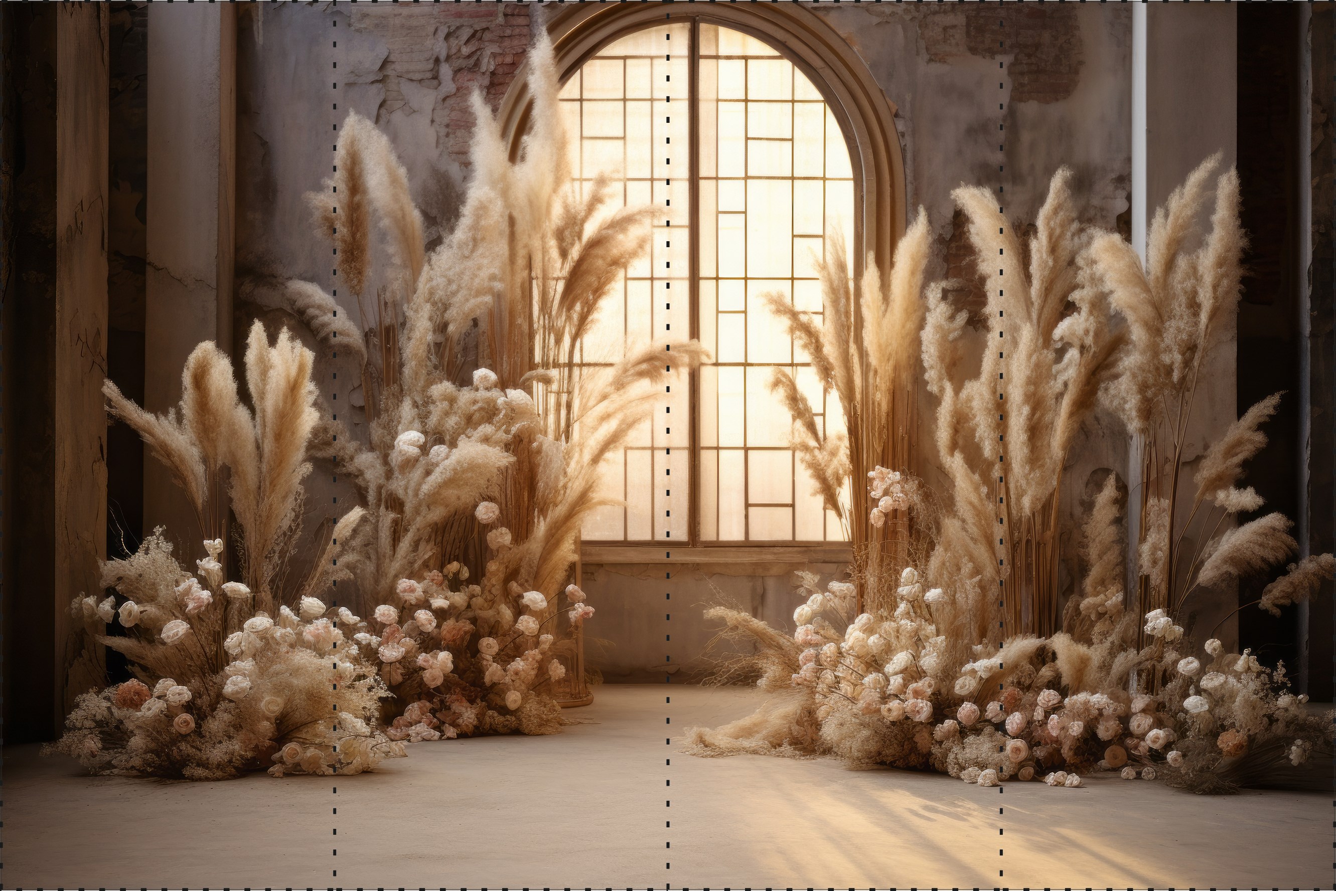 Nostaljik Kapılar ve Hasır Saksılar 3 - Organizasyon ve Fotoğraf Fonu  - Katlanır Kırışmaz Kumaş - Üç Boyutlu Fotoğraf Fonu - Fabric Backdrop