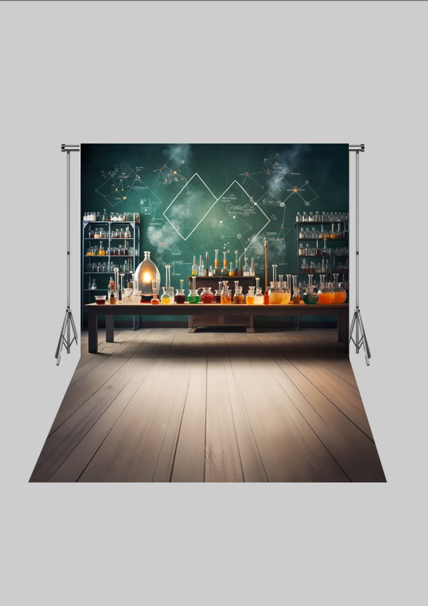 Okul ve Sınıf Temalı 31 - Dünya ve Kitaplık  - Üç Boyutlu Çocuk Kumaş Fotoğraf Fonu - Fabric Photography Backdrop ( 2X2,5 MT)