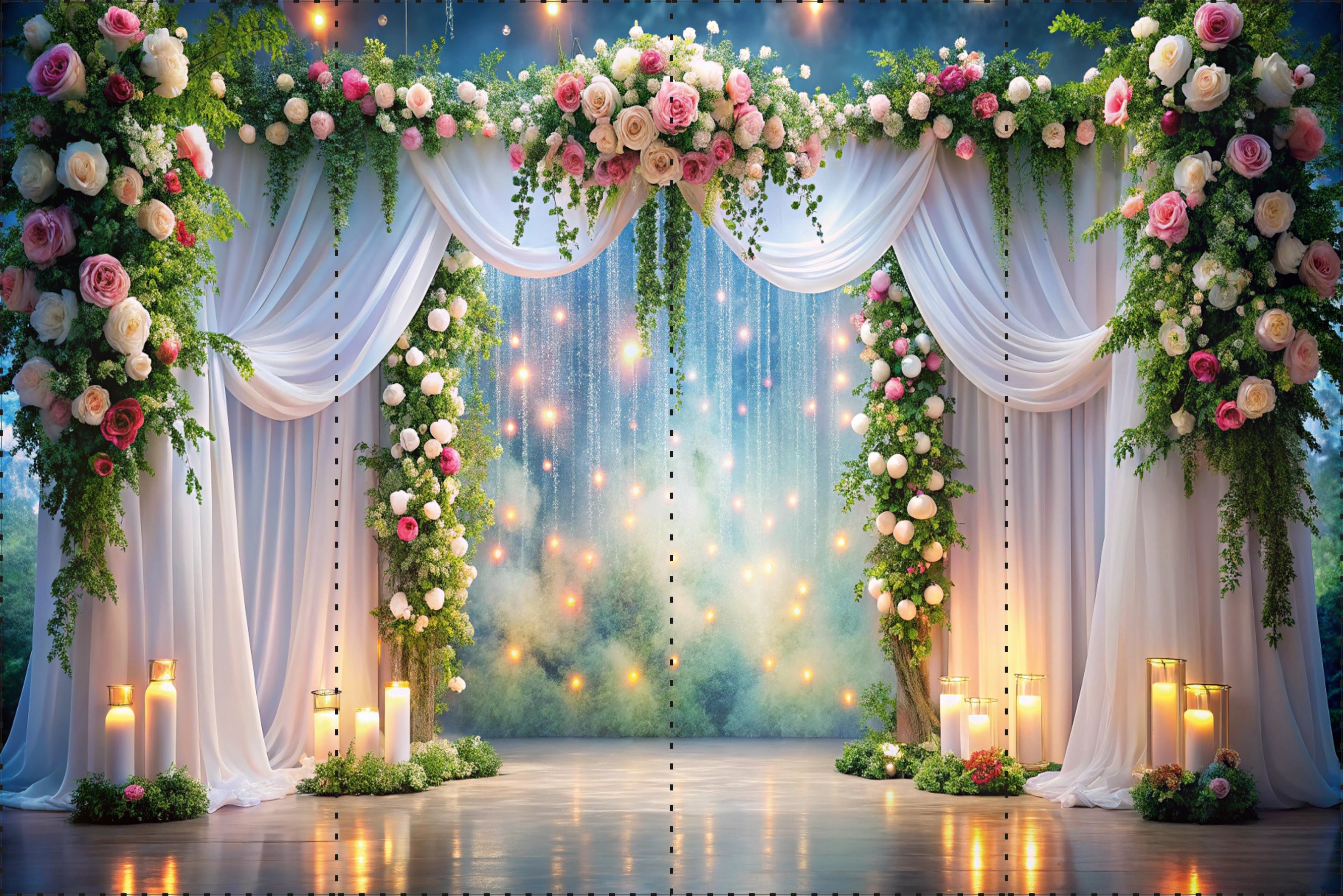 Organizasyon Çiçekleri 2  - Organizasyon ve Fotoğraf Fonu  - Katlanır Kırışmaz Kumaş - Üç Boyutlu Fotoğraf Fonu - Fabric Backdrop