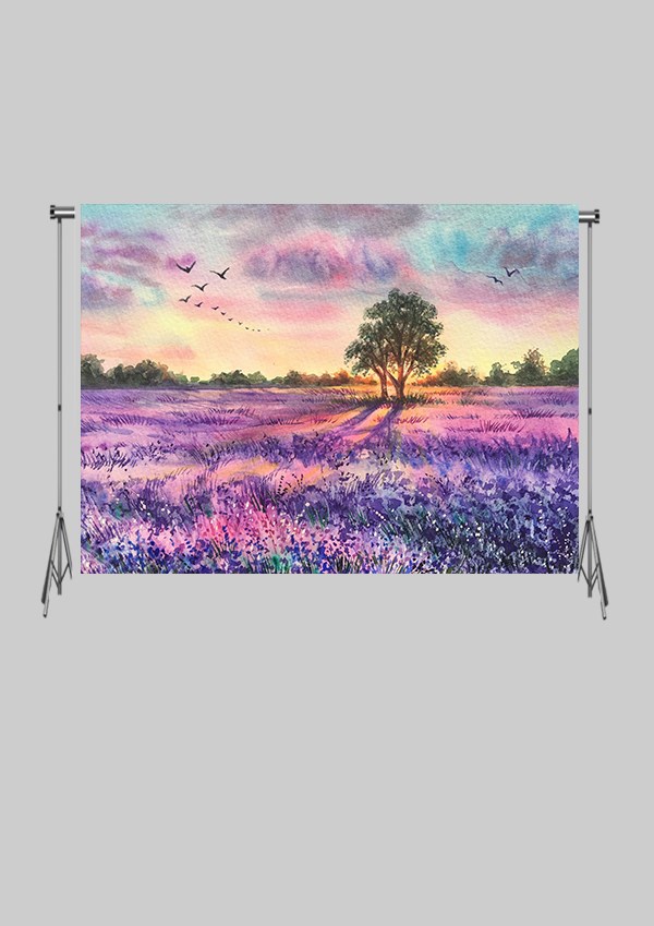 Pastel Çiçek Tarlası Zeminsiz Çocuk Kumaş Fotoğraf Fonu( 2X1.5 MT)