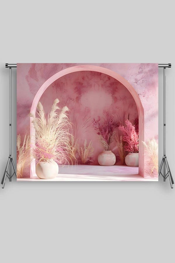 Pembe Saray Duvarı Yetişkin Kumaş Fotoğraf Fonu ( 3X2,5 MT)