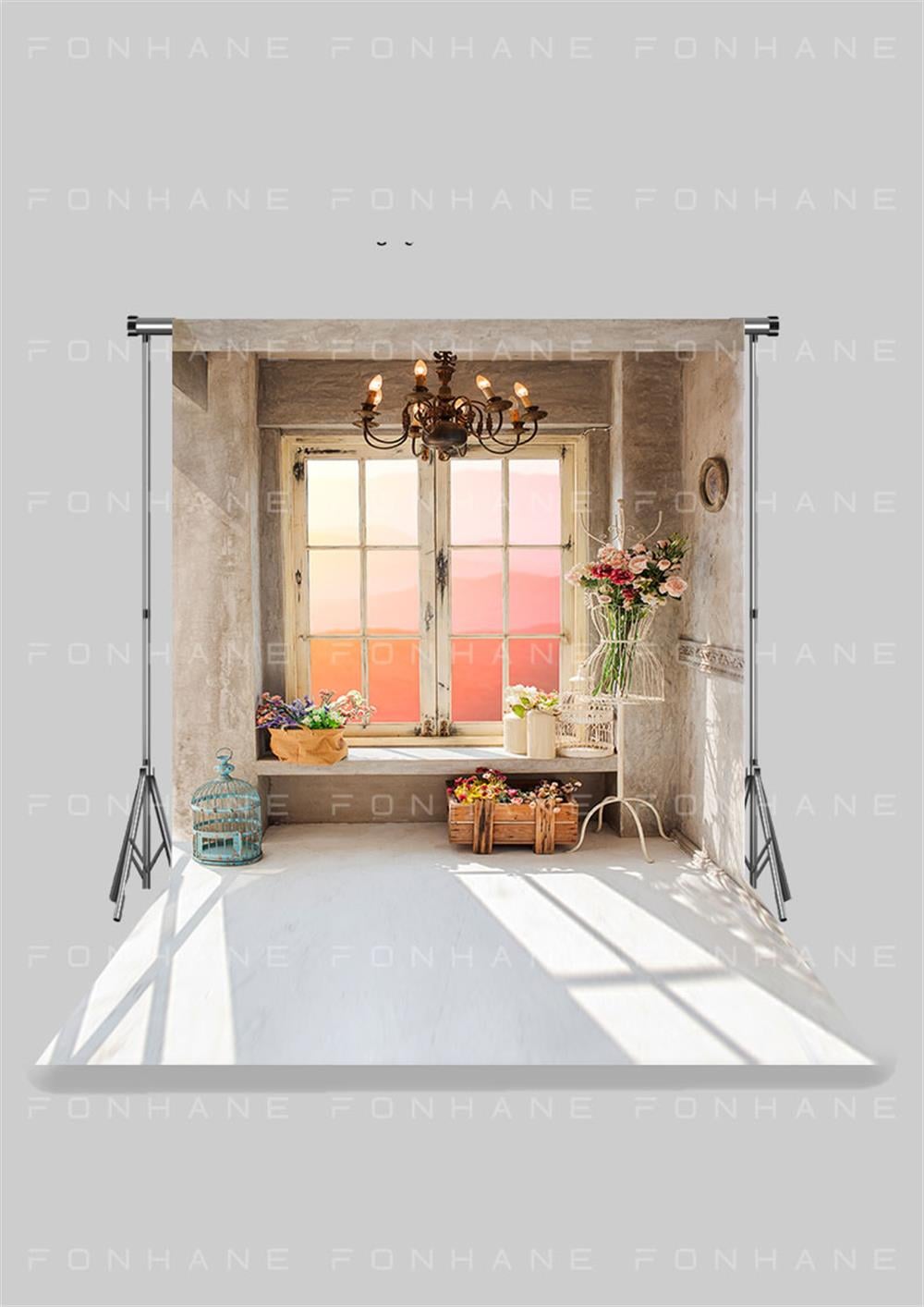 Pencere Önünde Dekor Süsler Zeminli Yetişkin Kumaş Fotoğraf Fonu( 3X5 MT)
