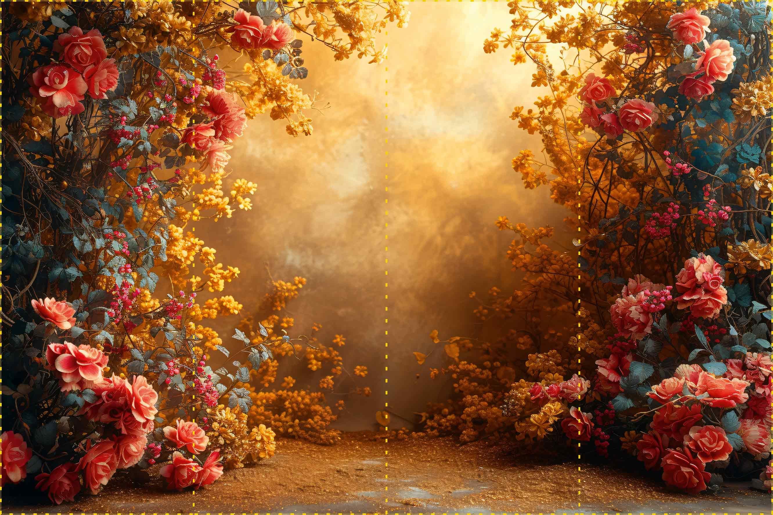 Renkli bahar çiçekleri  - Organizasyon ve Fotoğraf Fonu  - Katlanır Kırışmaz Kumaş - Üç Boyutlu Fotoğraf Fonu - Fabric Backdrop