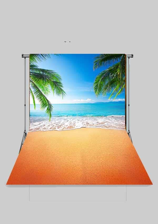 Sahil Kenarı Yaz Konsepti Zeminli Çocuk Kumaş Fotoğraf Fonu( 2X2,5 MT)