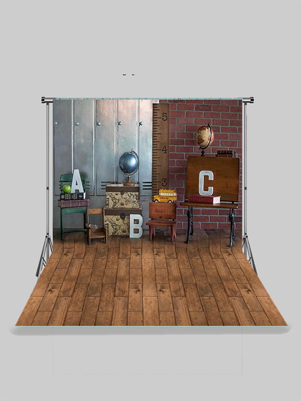 Sınıf Okul Temalı Zeminli Çocuk Kumaş Fotoğraf Fonu( 2X2,5 MT)