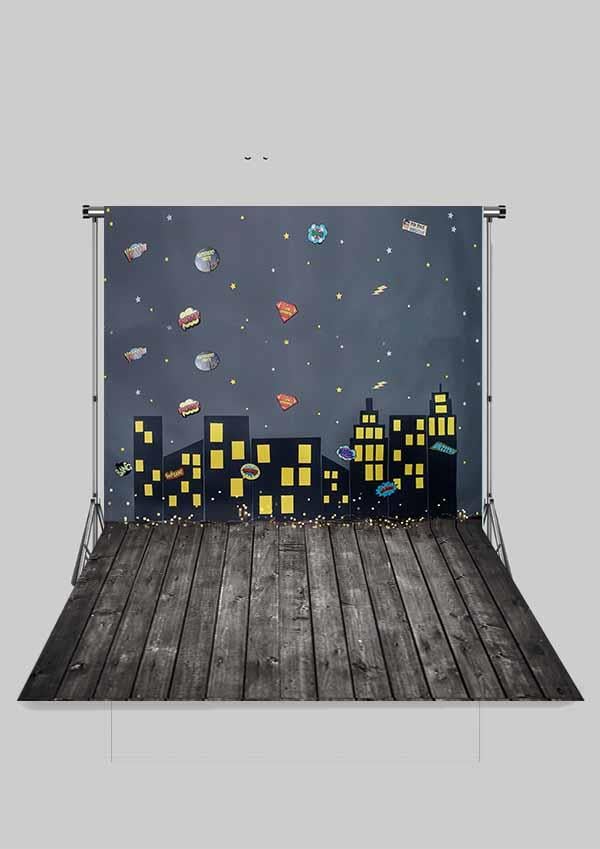 Süper Kahraman Temalı Kumaş Fotoğraf Fonu( 2X2,5 MT)