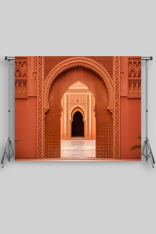 Turuncu Saray Duvarı Yetişkin Kumaş Fotoğraf Fonu ( 3X2,5 MT)