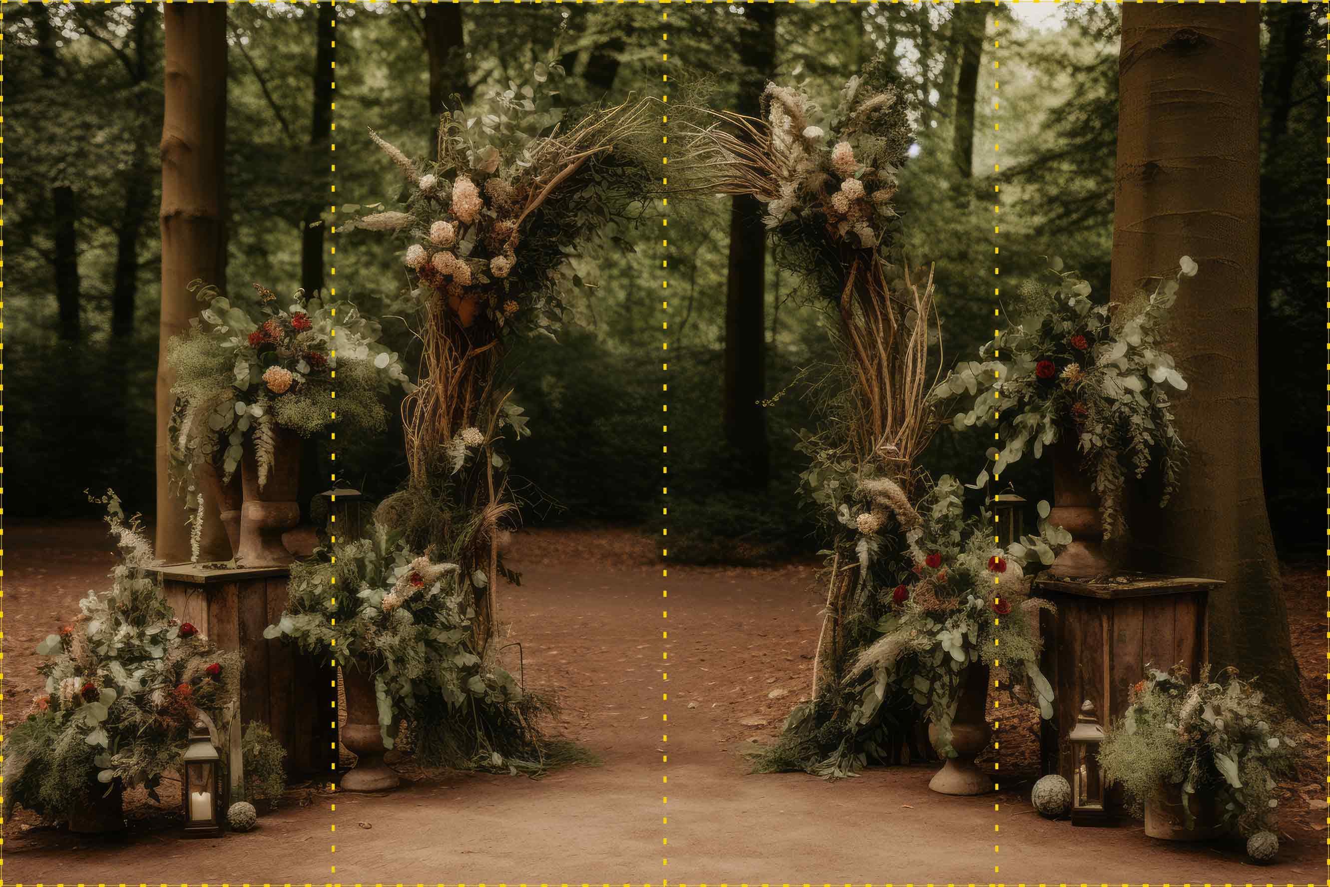 Yeşil orman önü dekorlar  - Organizasyon ve Fotoğraf Fonu  - Katlanır Kırışmaz Kumaş - Üç Boyutlu Fotoğraf Fonu - Fabric Backdrop
