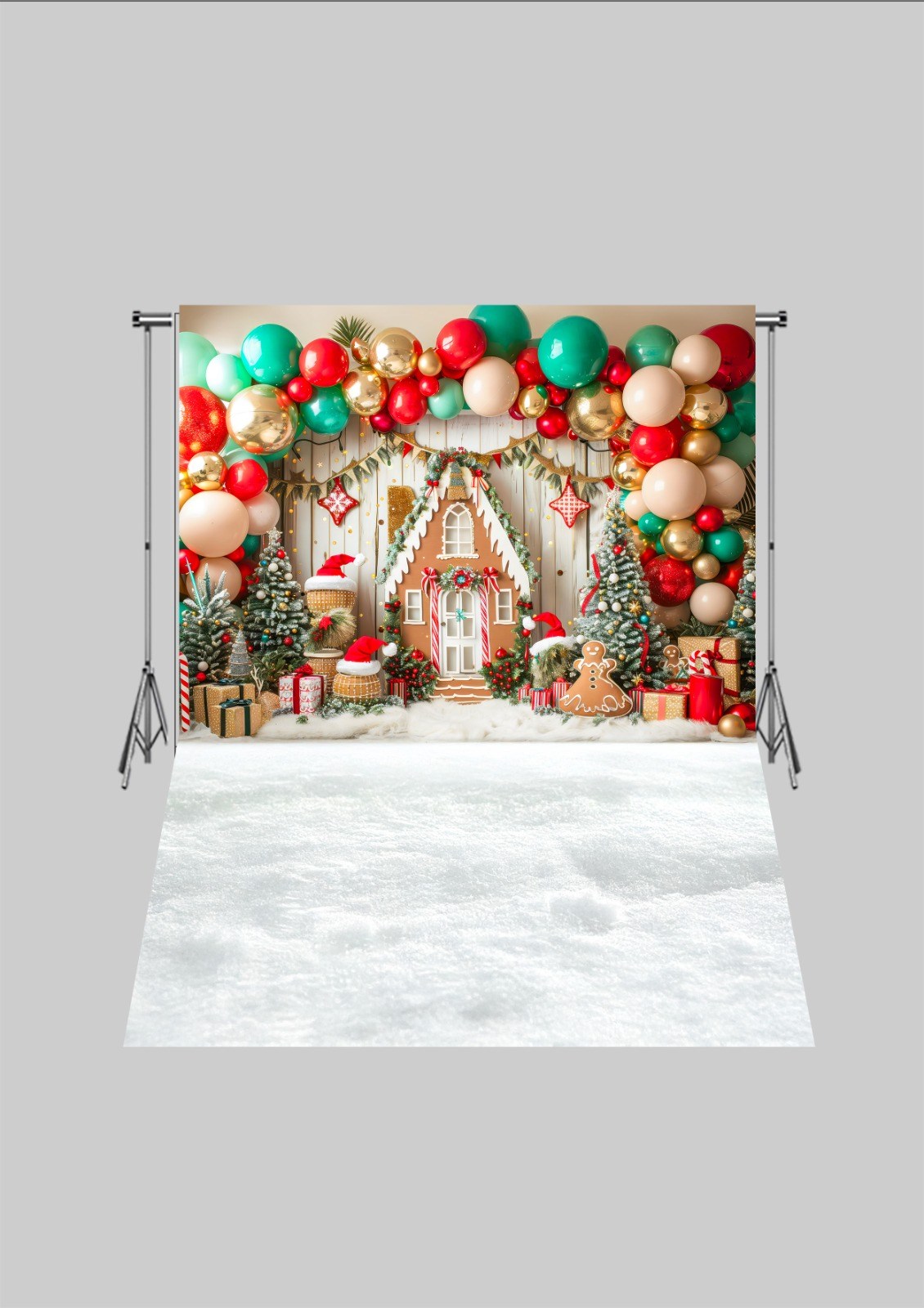 Yılbaşı  - Üç Boyutlu Çocuk Kumaş Fotoğraf Fonu - Fabric Photography Backdrop ( 2X2,5 MT)