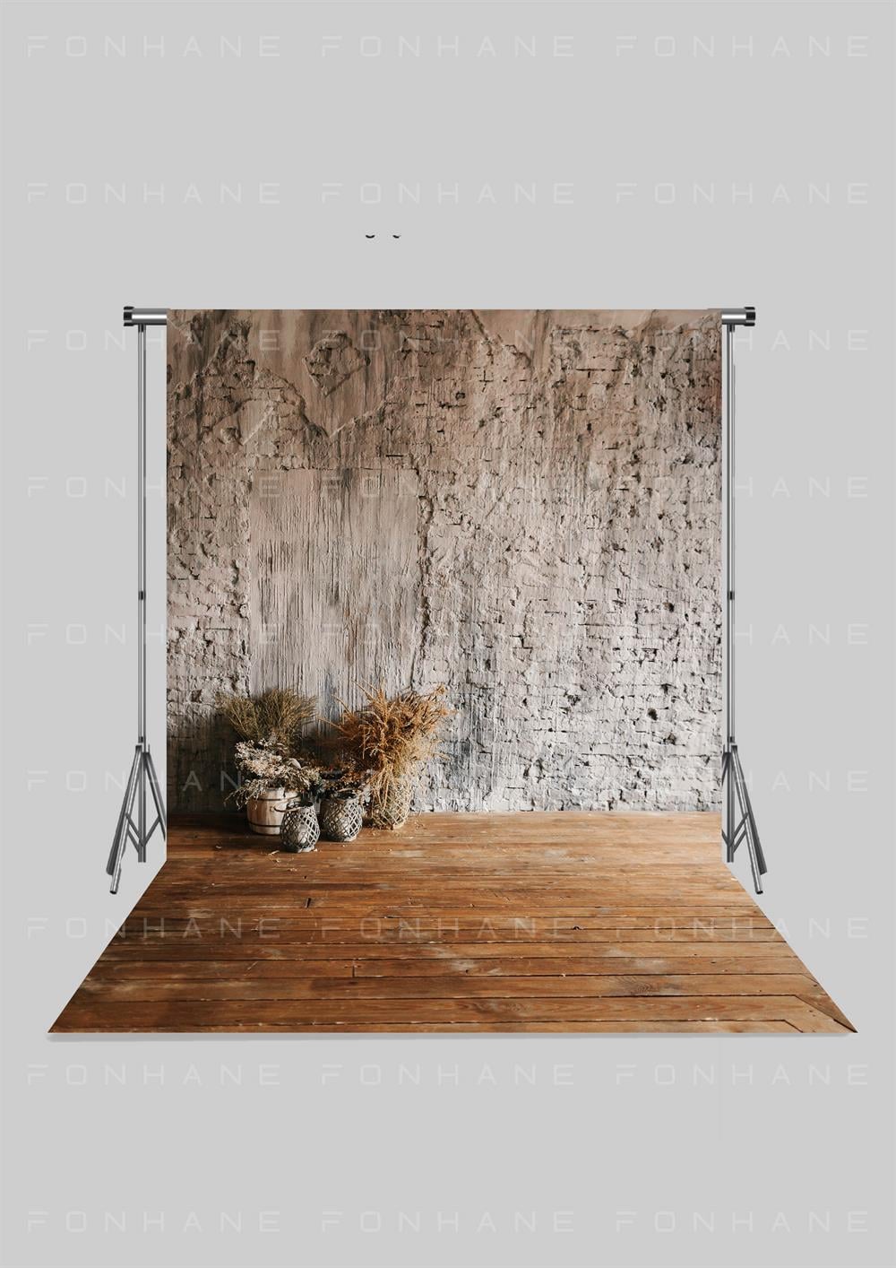 Yıpranmış Duvar Önünde Pampas Otu Zeminli Yetişkin Kumaş Fotoğraf Fonu( 3X5 MT)