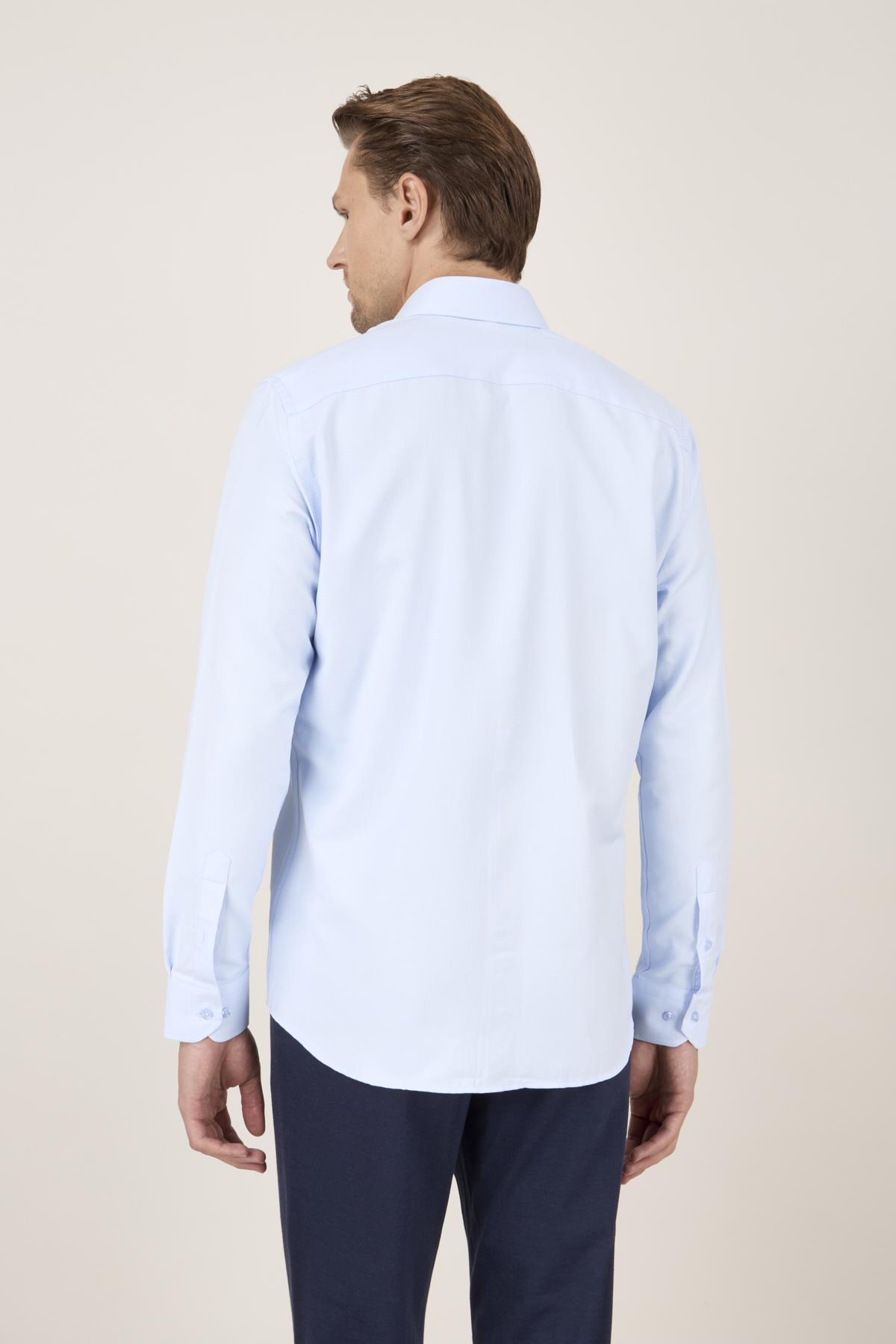 Erkek Slim Fit Açık Mavi Gömlek