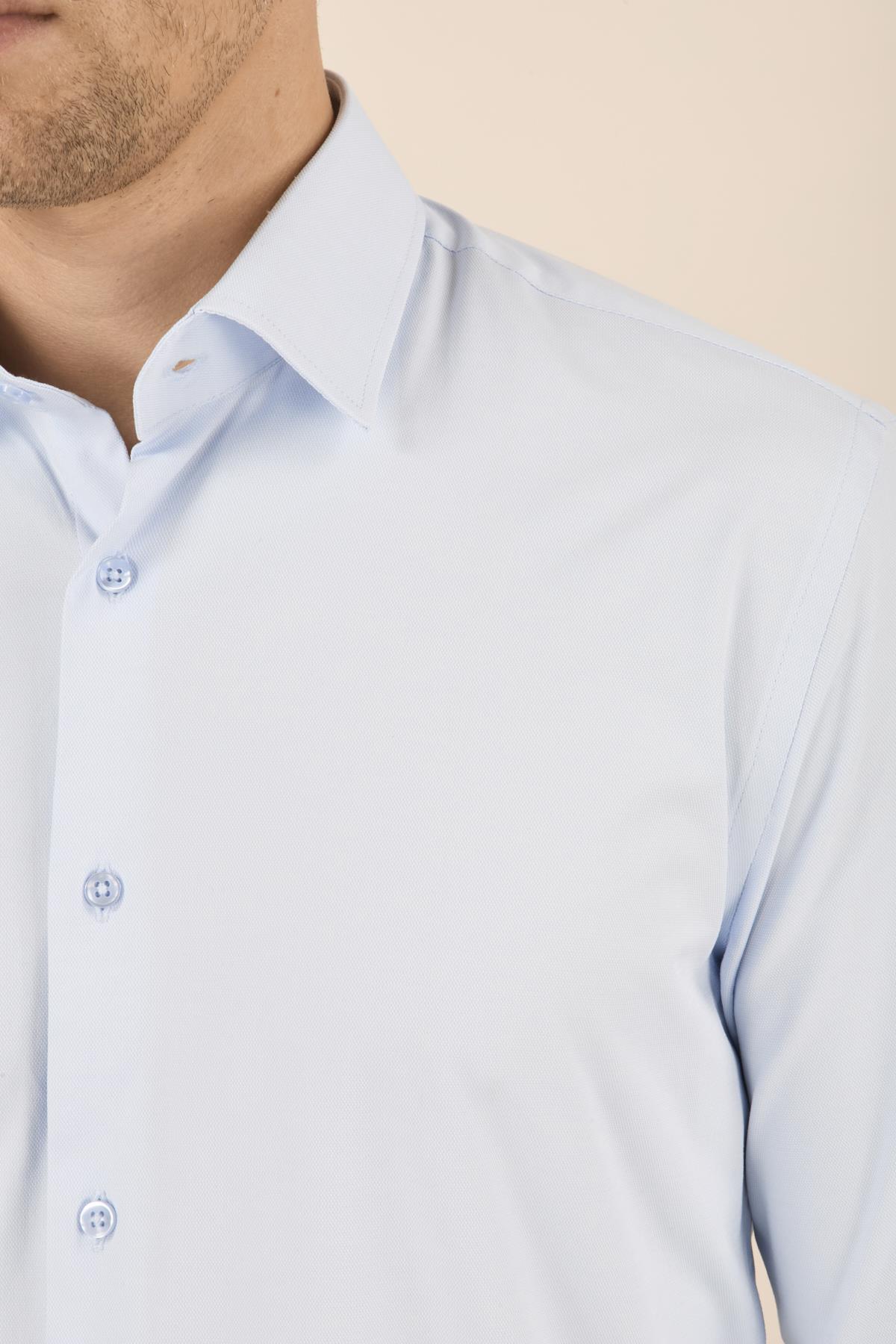 Erkek Slim Fit Açık Mavi Gömlek