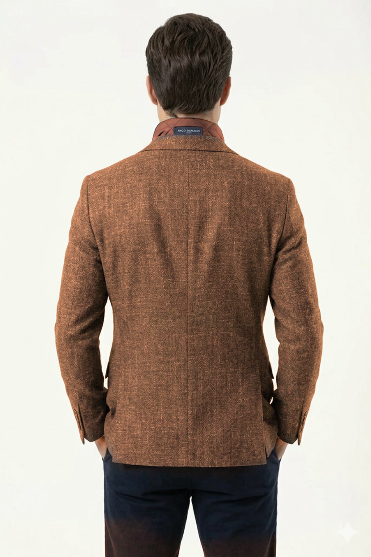 Erkek Slim Fit Mono Yaka Çıkarılabilir Kapitone Astarlı Açık Kahverengi Ceket