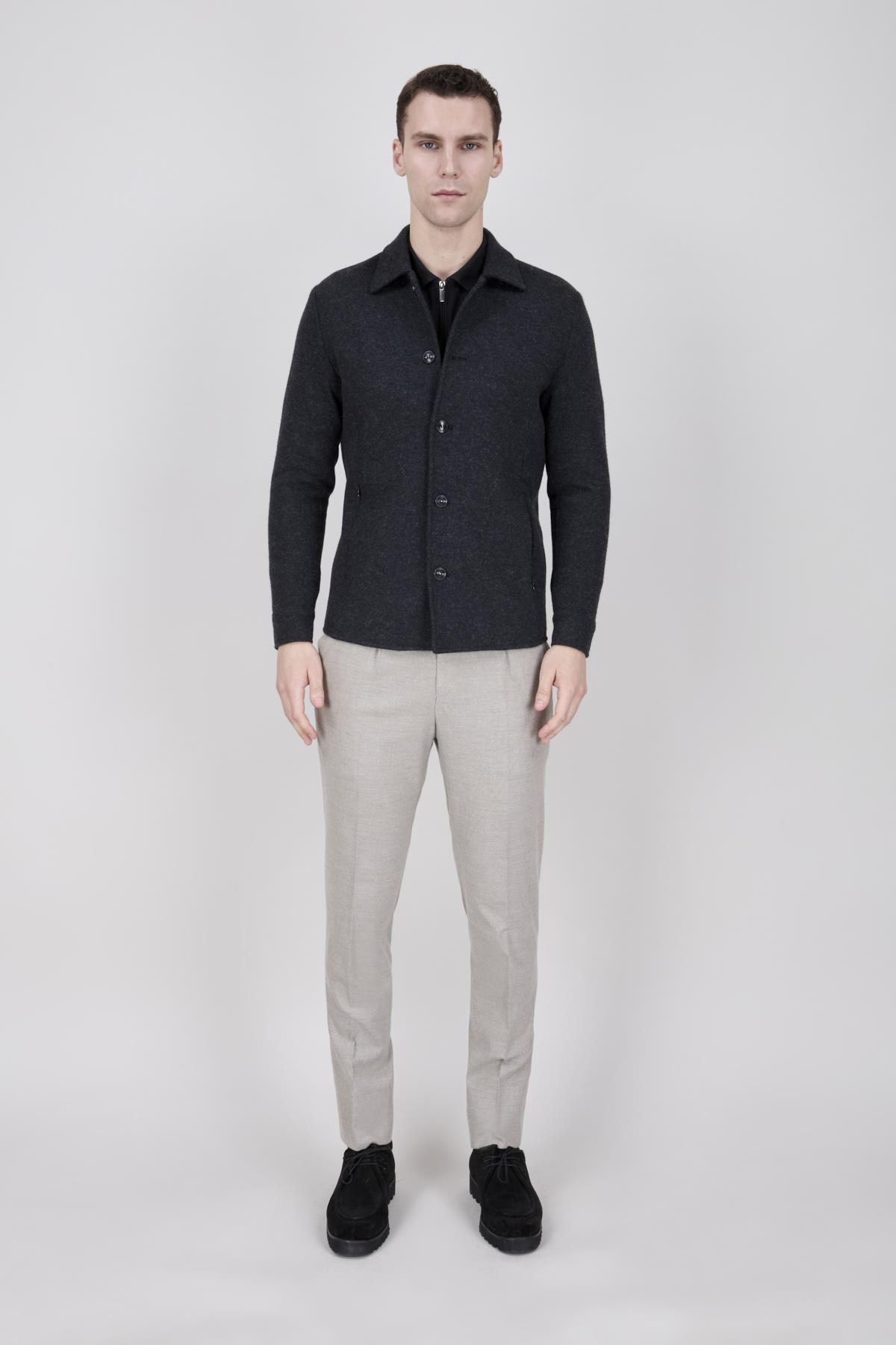 Erkek Antrasit Casual Ceket
