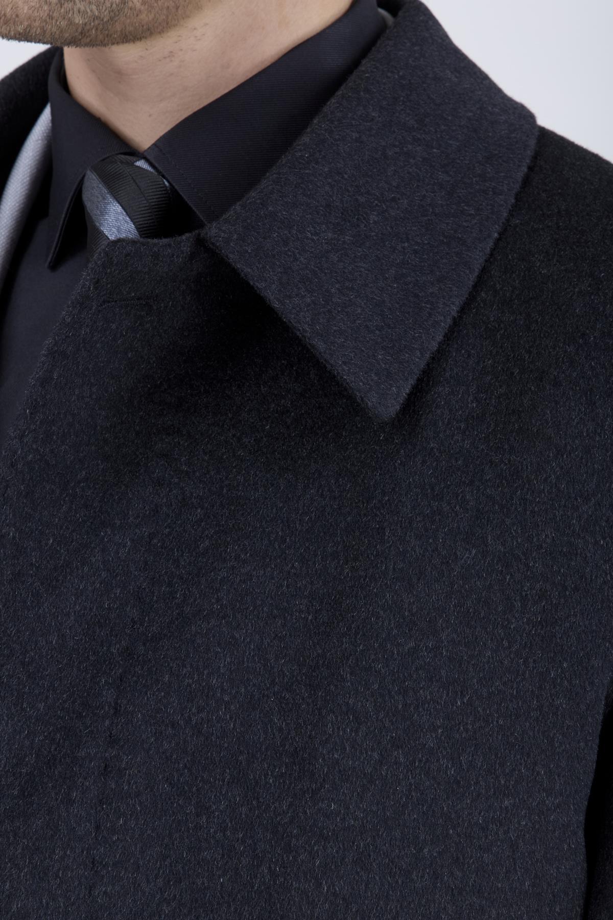 Erkek Antrasit Kaşe Kaban