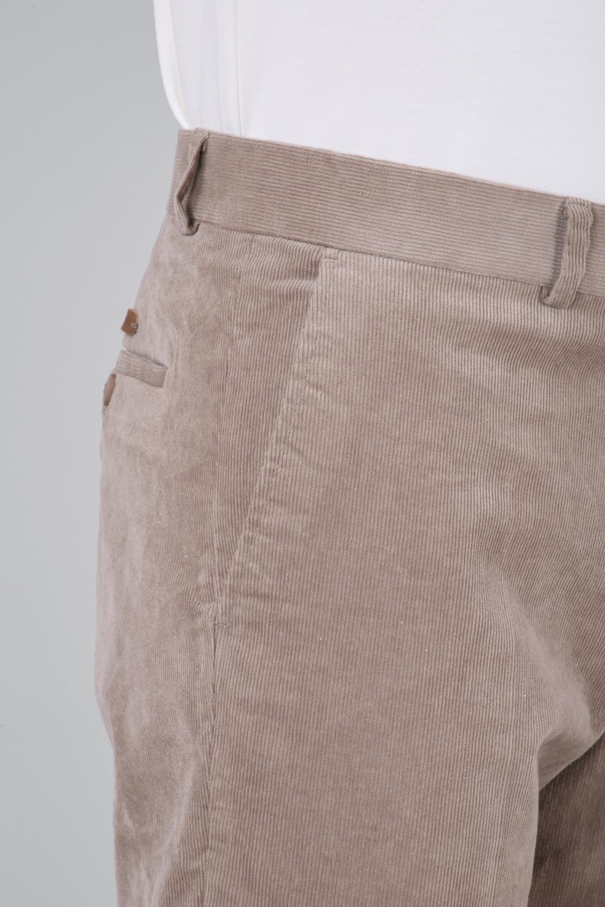 Erkek Bej Kadife Spor Pantolon
