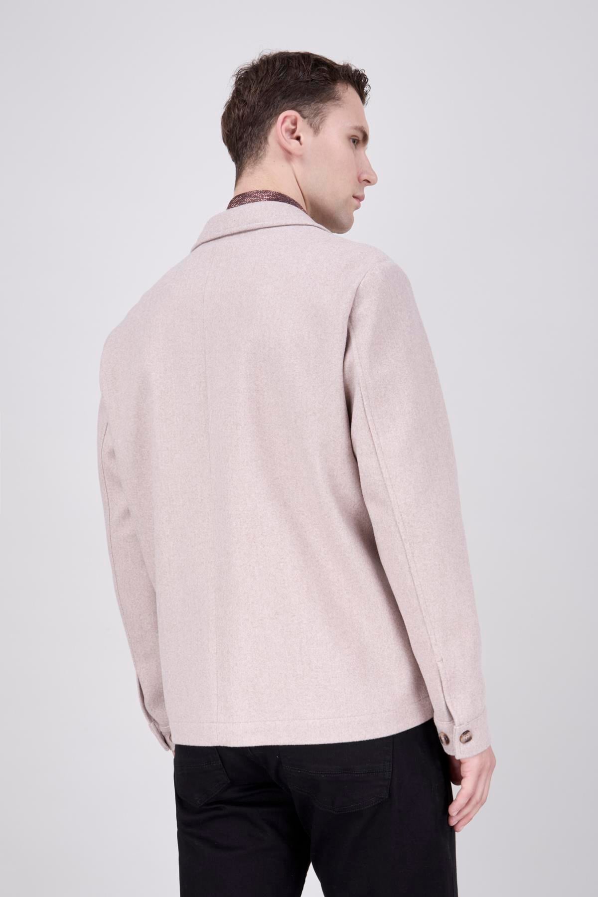 Erkek Bej Bebe Yaka Mont