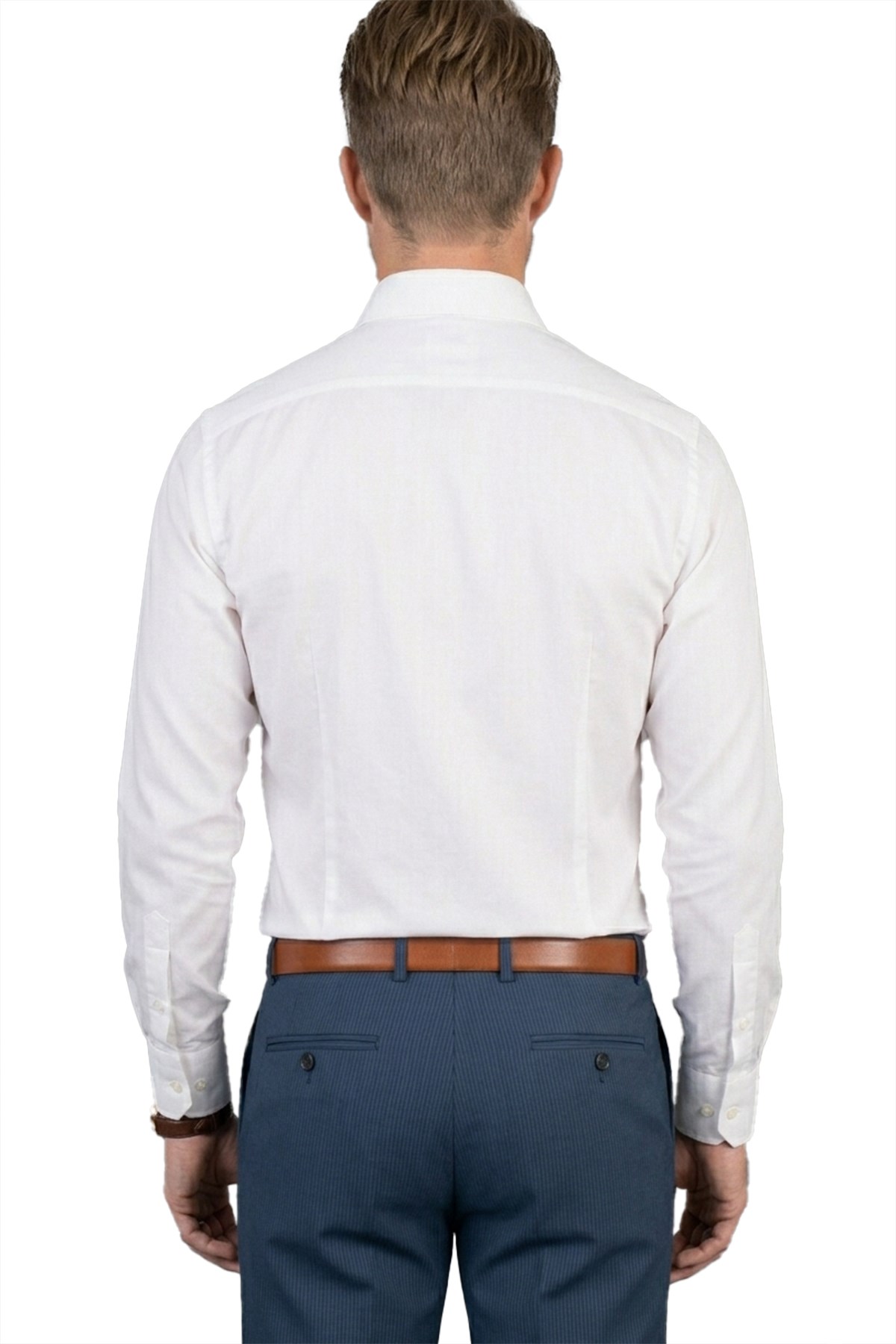 Erkek Slim Fit Beyaz Gömlek
