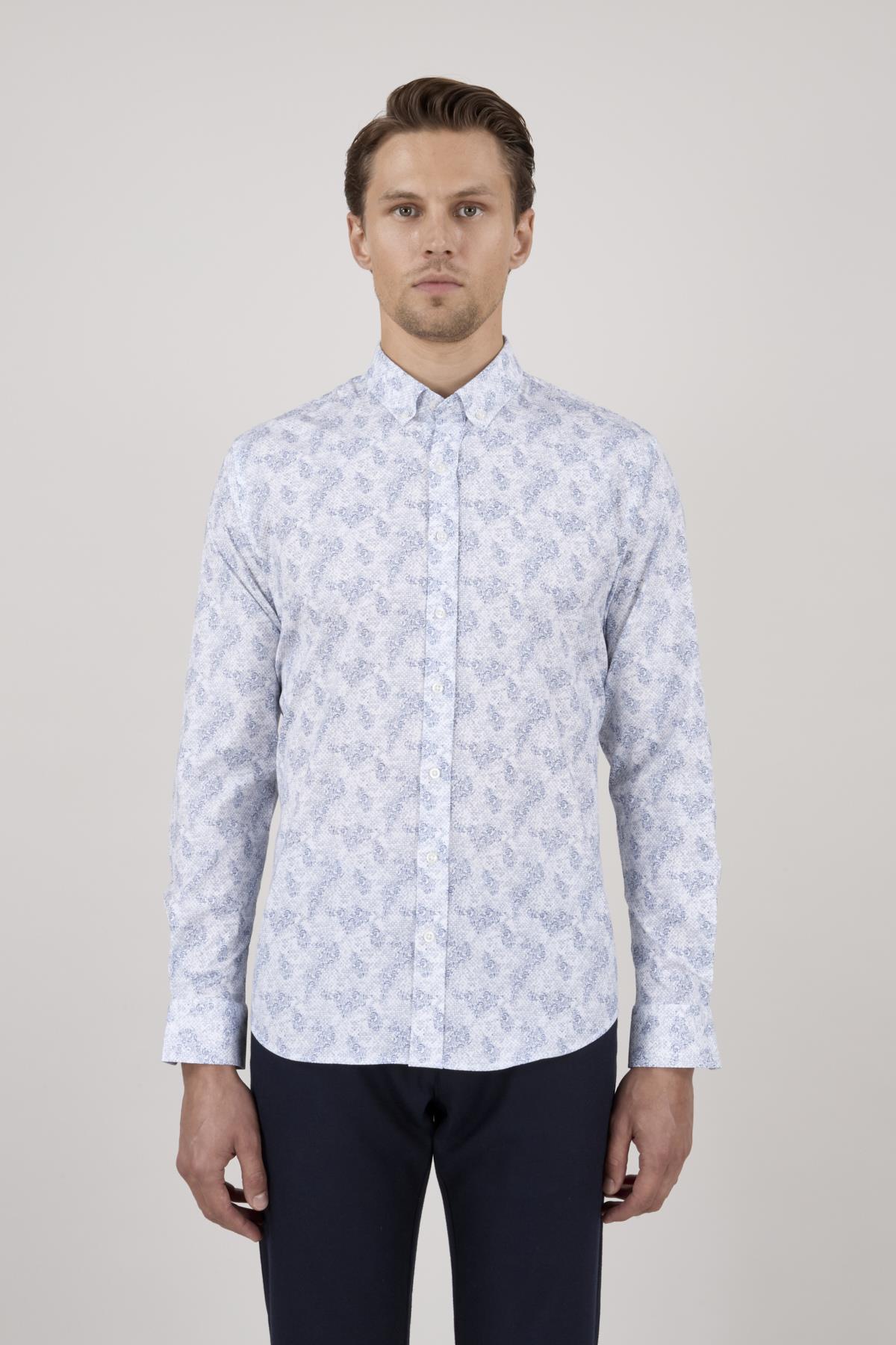 Erkek Beyaz Slim Fit Gömlek