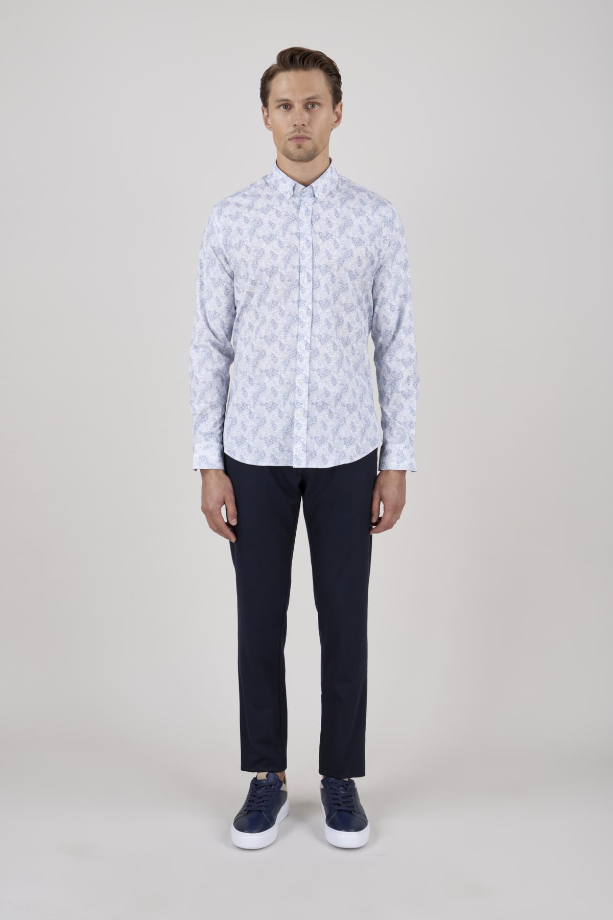 Erkek Beyaz Slim Fit Gömlek