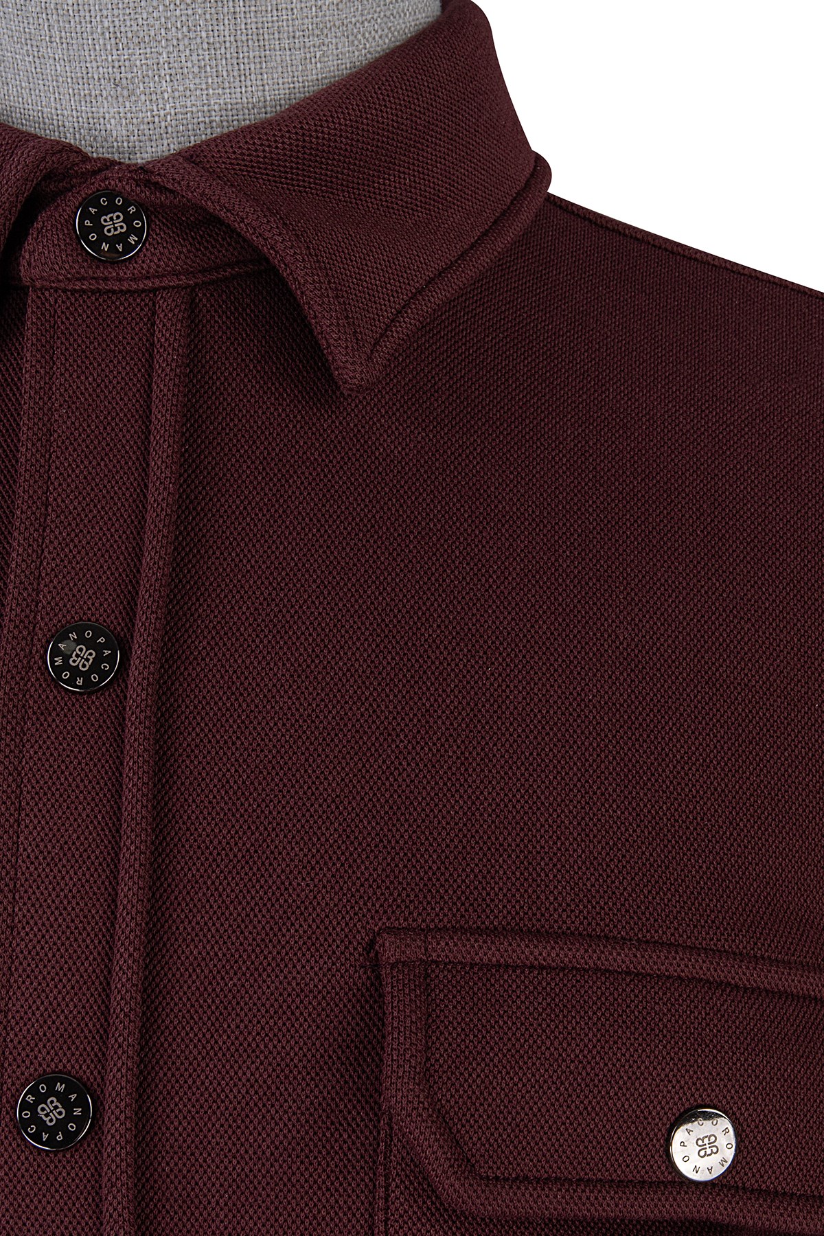 Erkek Regular Fit Bordo Örme Gömlek