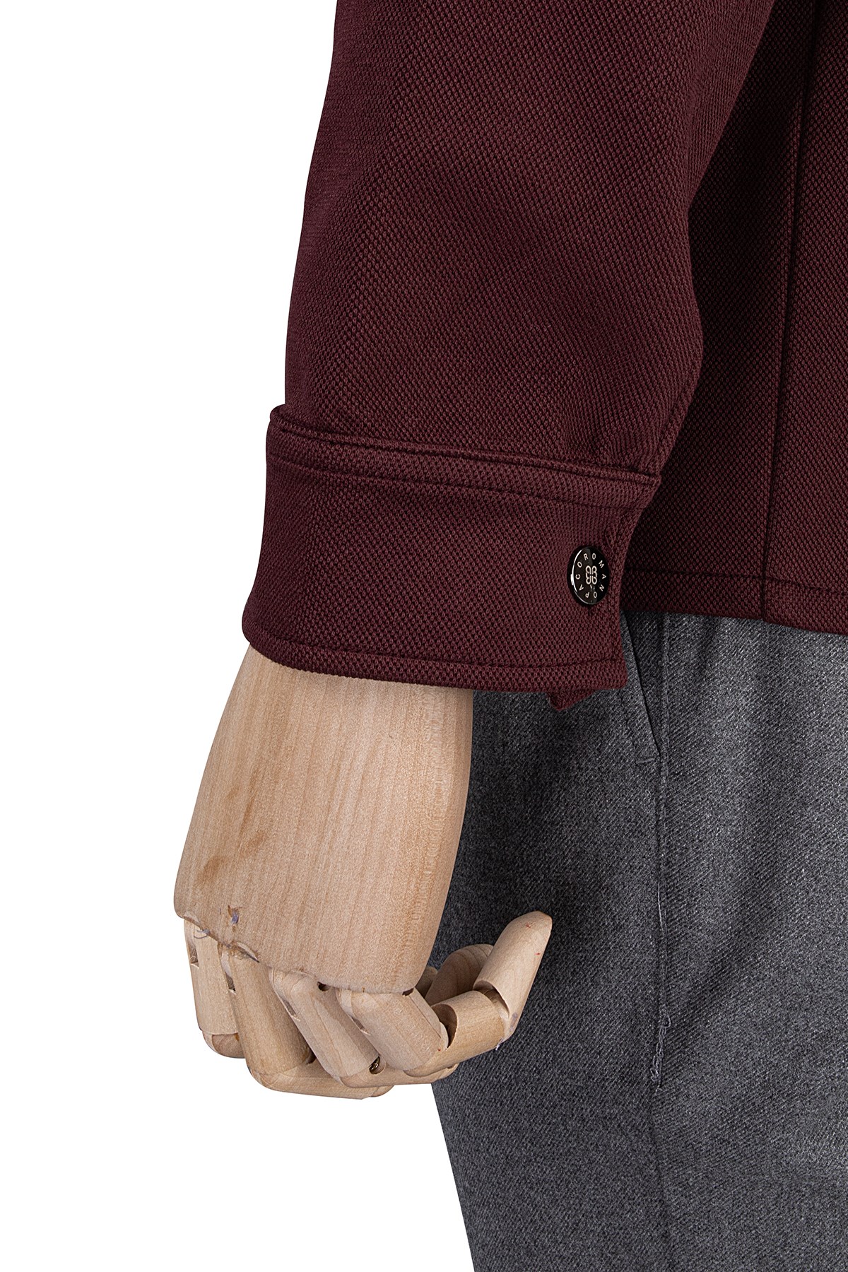Erkek Regular Fit Bordo Örme Gömlek