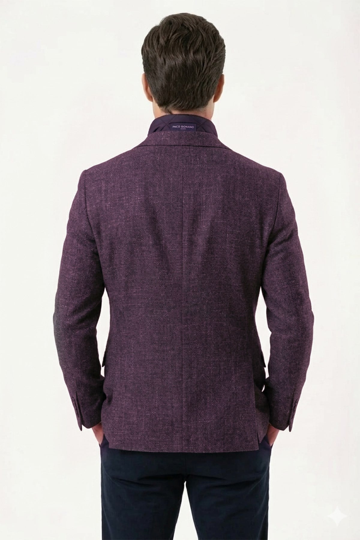 Erkek Slim Fit Mono Yaka Çıkarılabilir Kapitone Astarlı Bordo Ceket