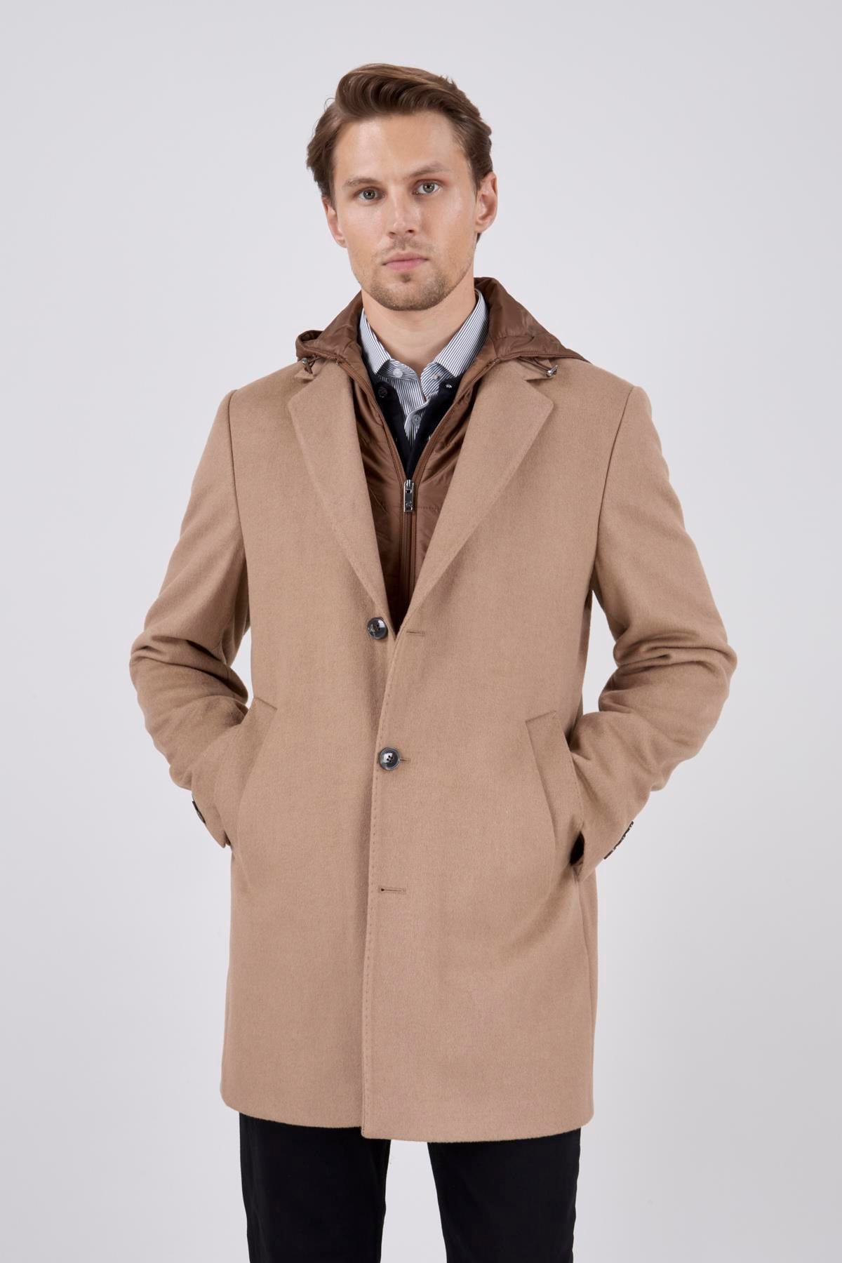 Erkek Camel Kaşe Kaban