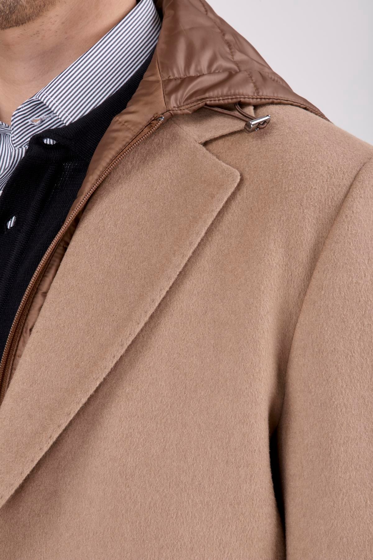 Erkek Camel Kaşe Kaban