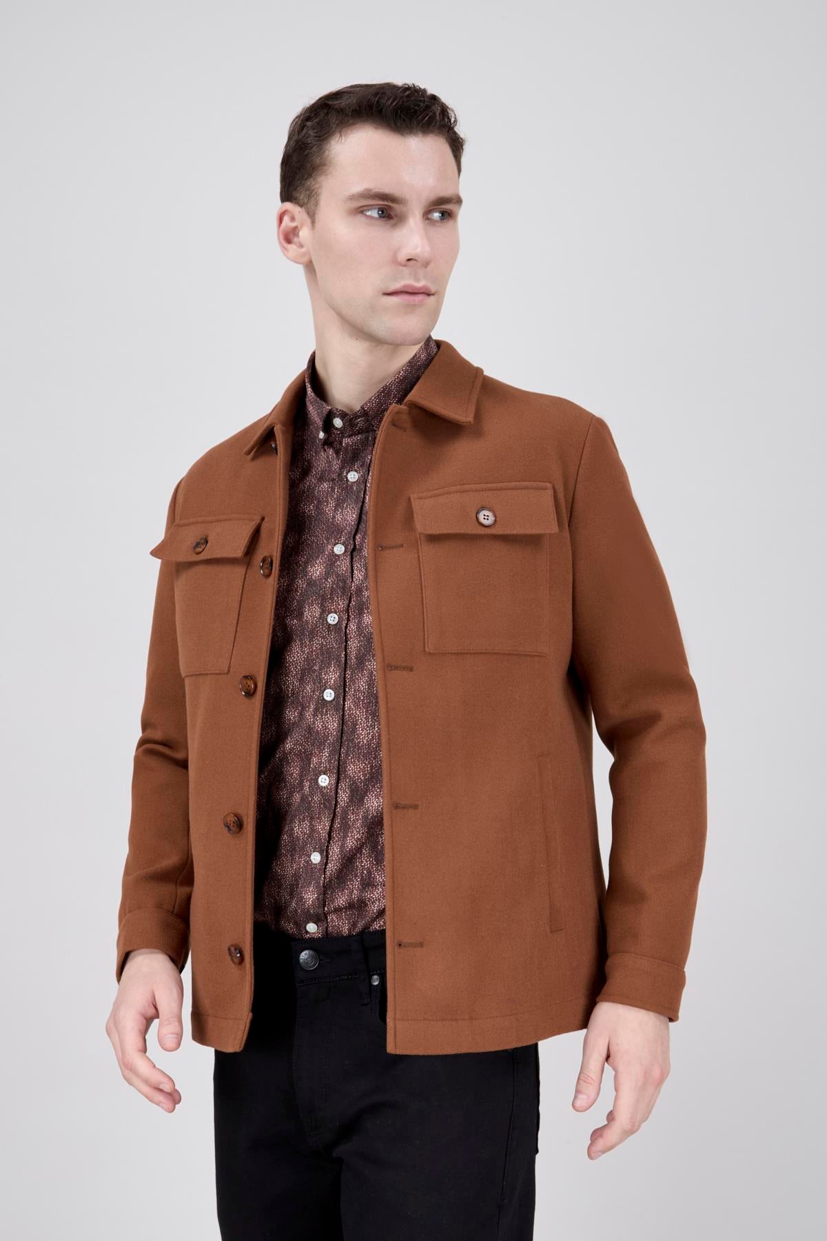 Erkek Camel Bebe Yaka Mont