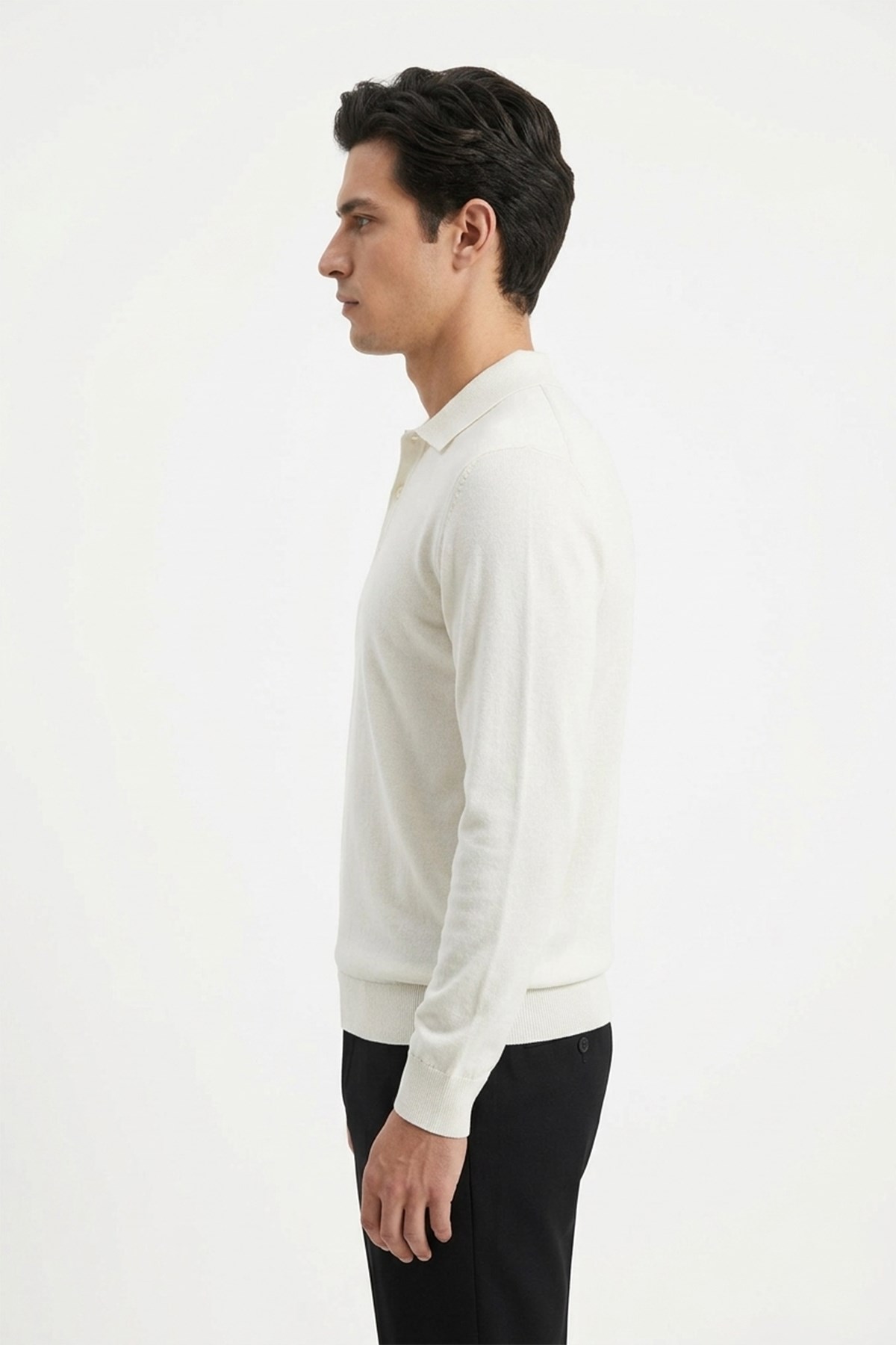 Erkek Ekru Polo Yaka Triko