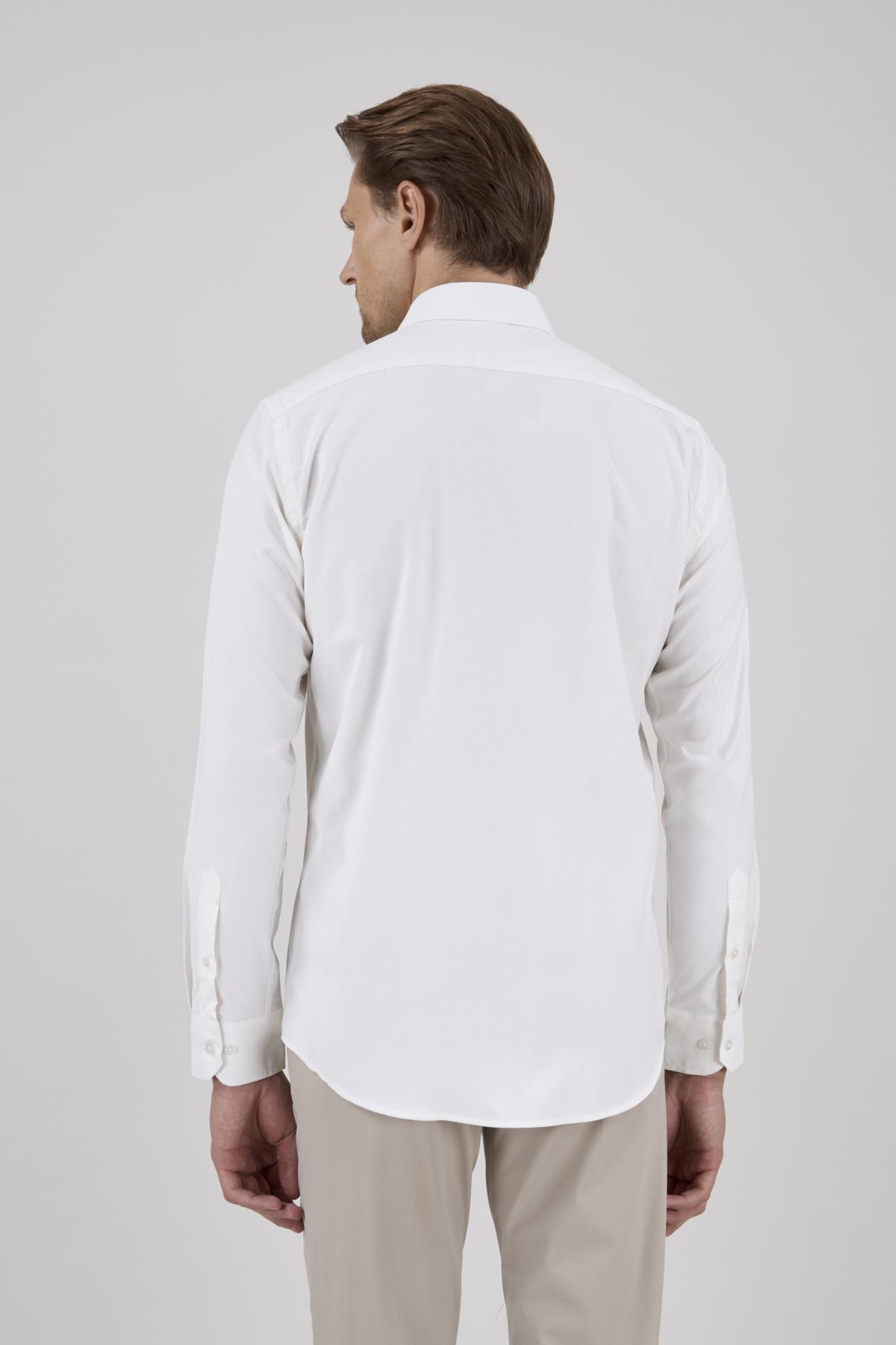 Erkek Slim Fit Ekru Gömlek