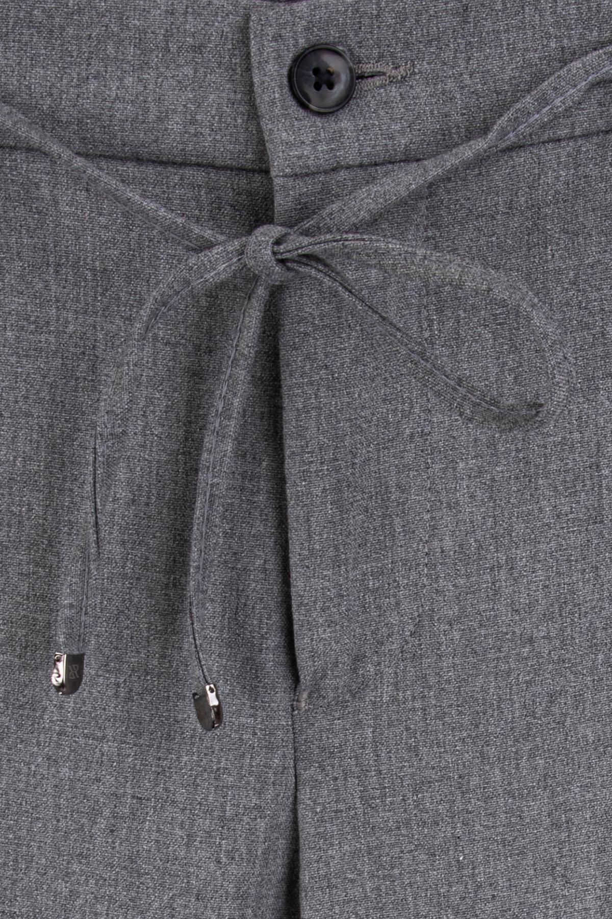Erkek Açık Gri Bağcıklı Casual Pantolon
