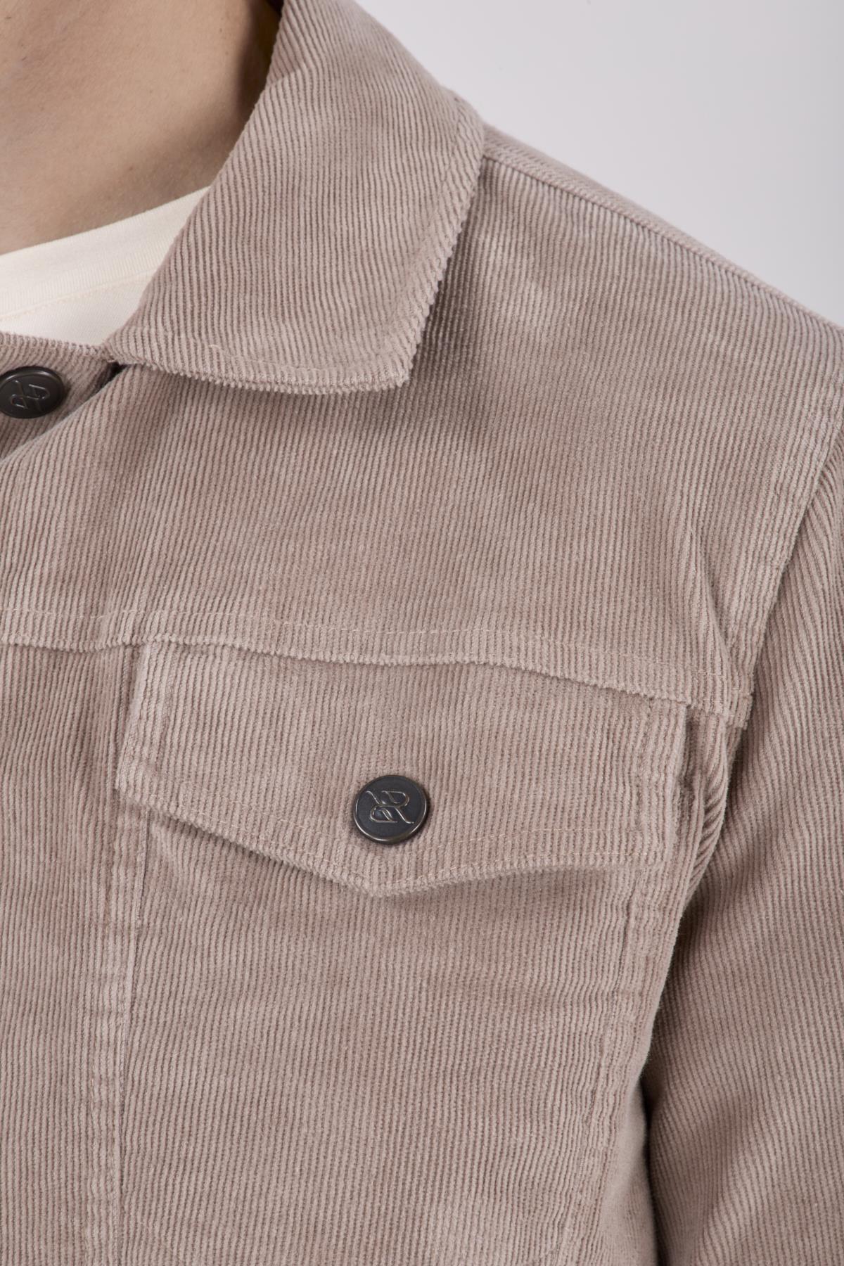 Erkek Bej Kadife Casual Mont