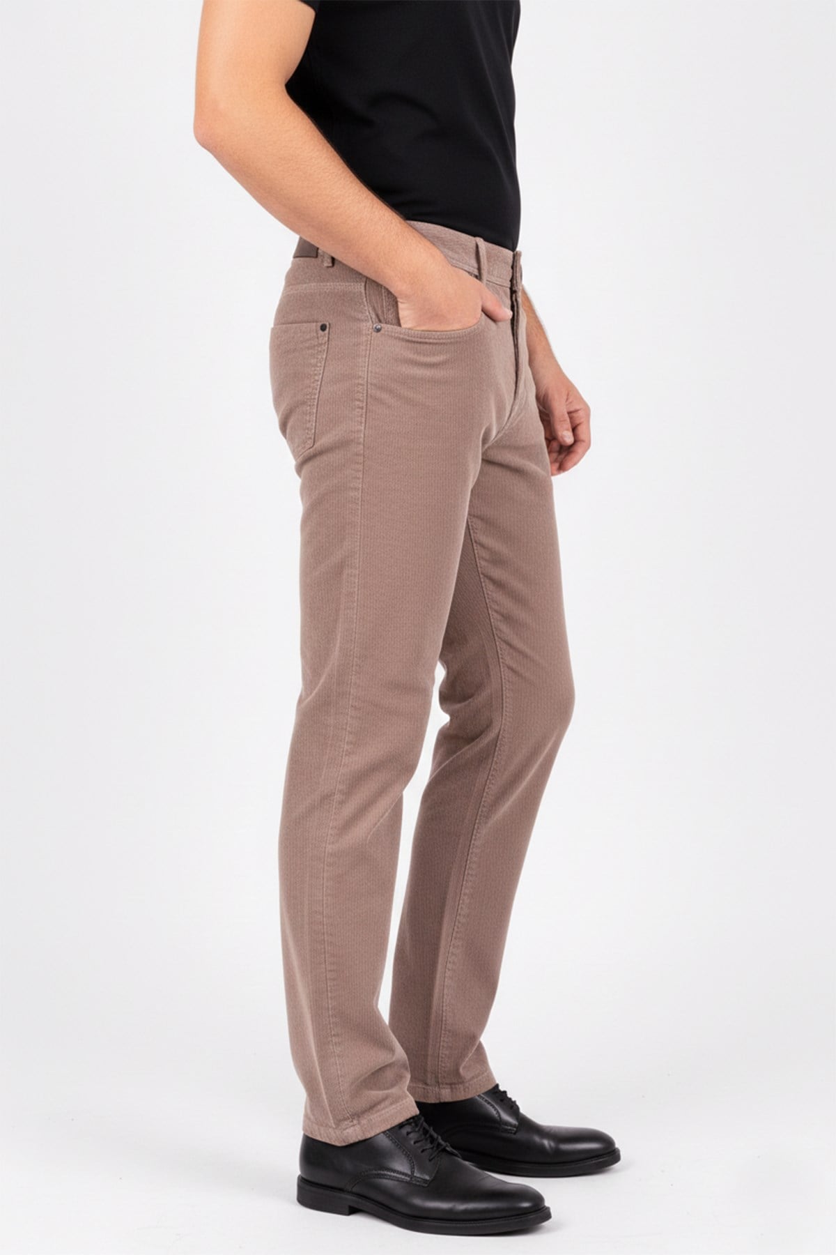 Erkek Bej Kadife Spor Pantolon