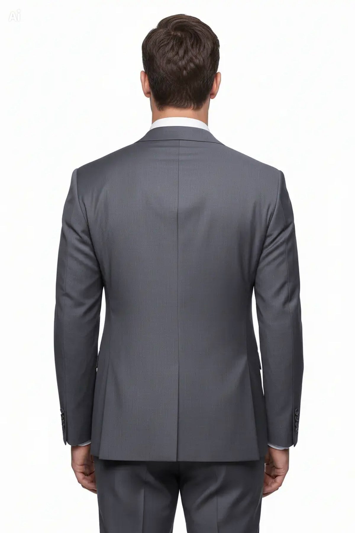 Erkek Regular Fit Mono Yaka Gri Takım Elbise