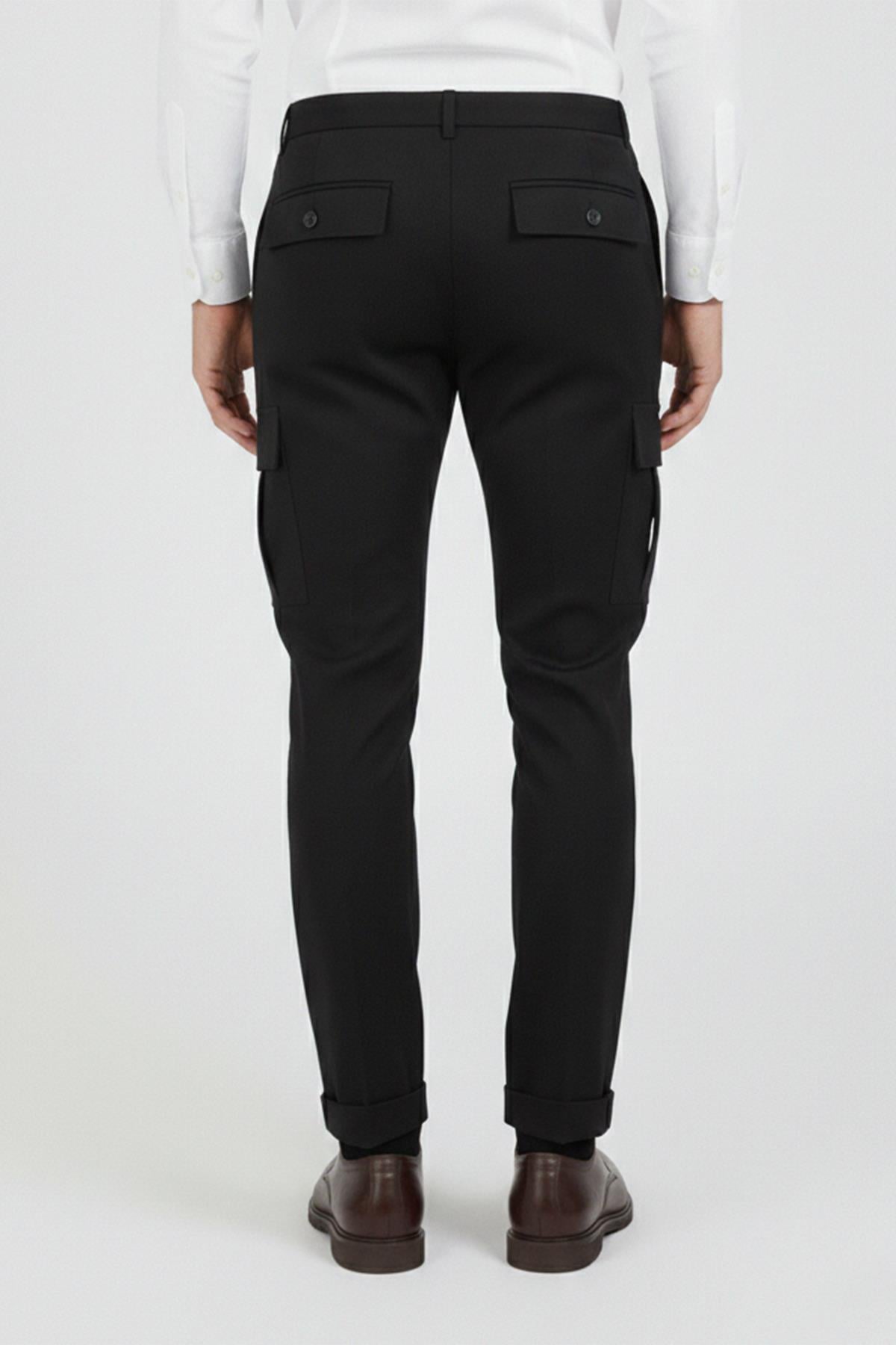 Erkek Siyah Kargo Pantolon