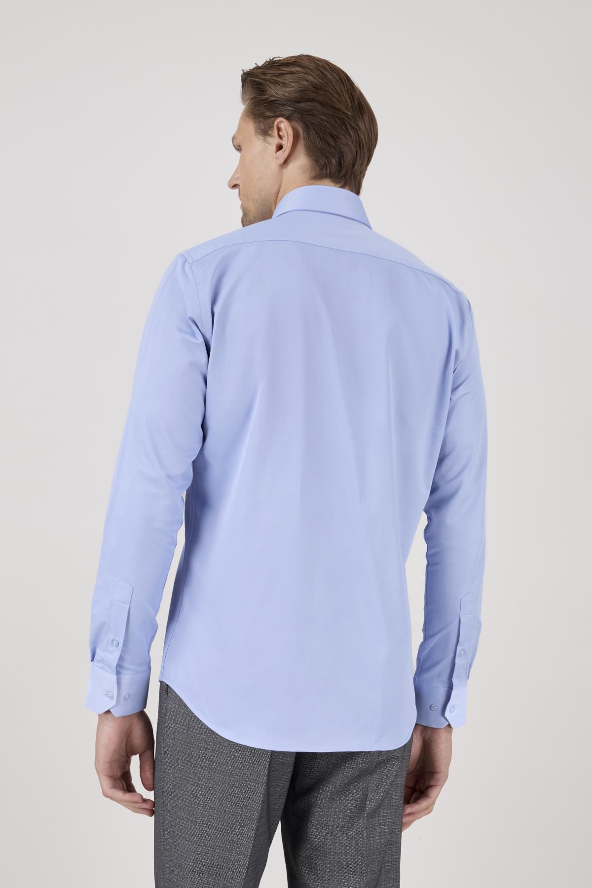 Erkek Slim Fit Açık Mavi Gömlek