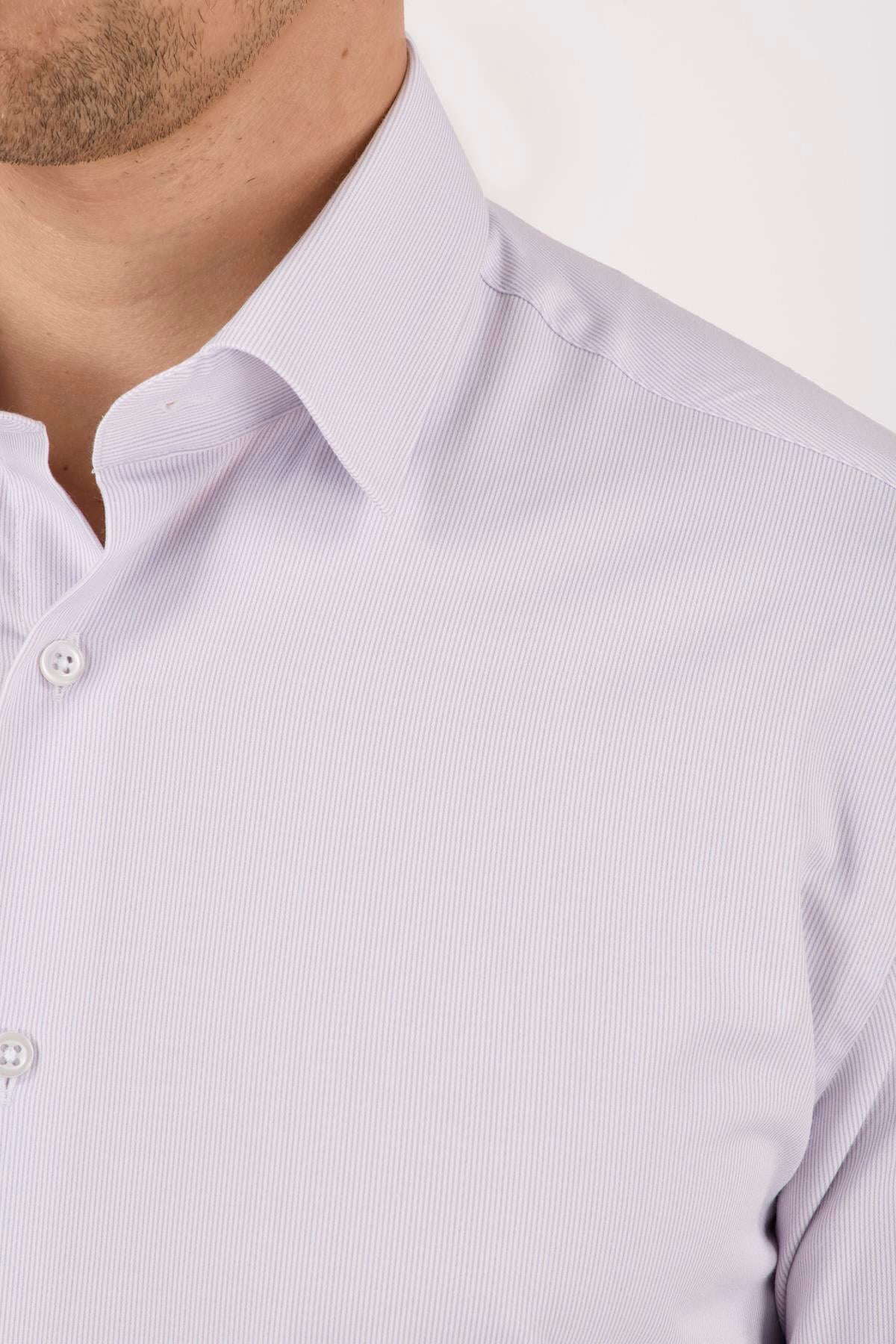 Erkek Slim Fit Lila Gömlek