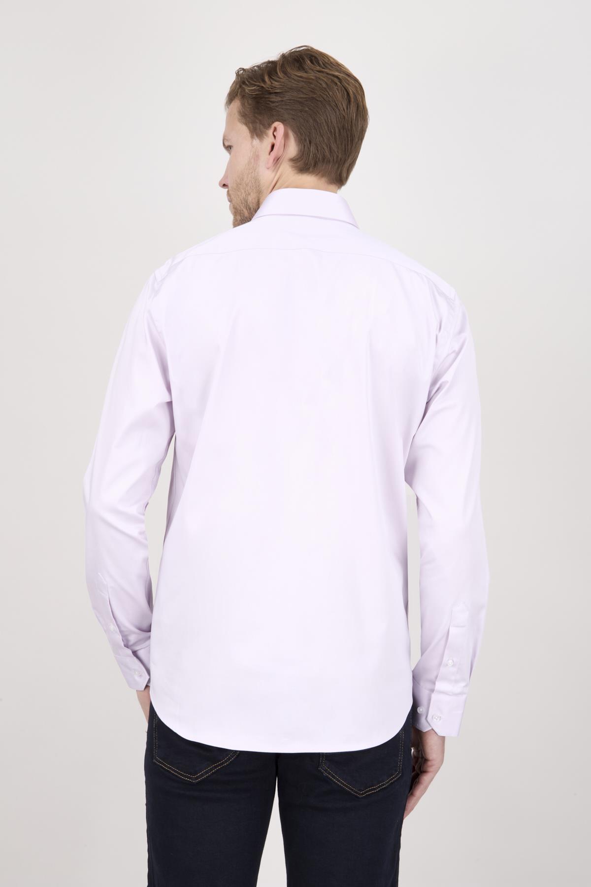 Erkek Slim Fit Lila Gömlek