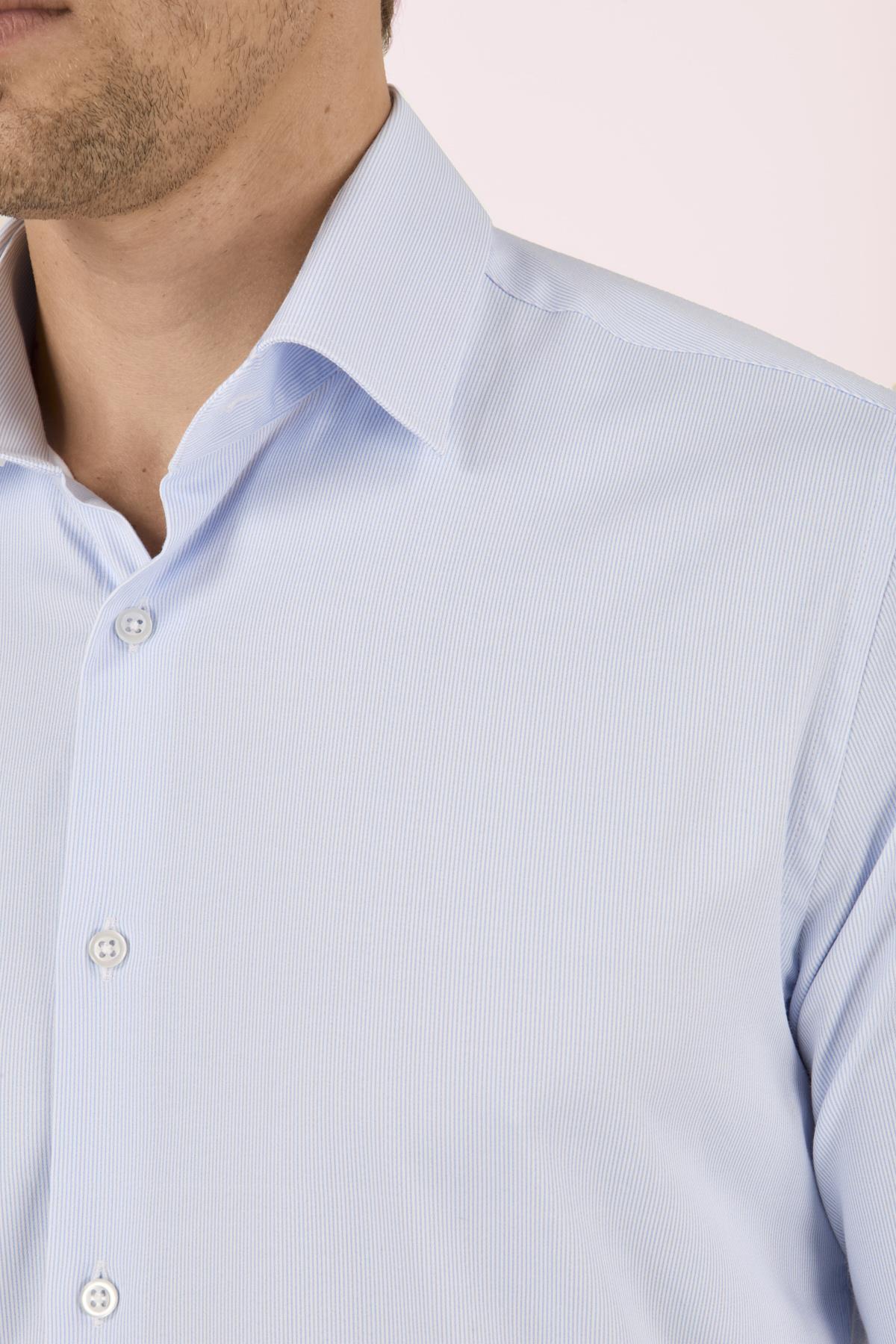 Erkek Slim Fit Mavi Gömlek