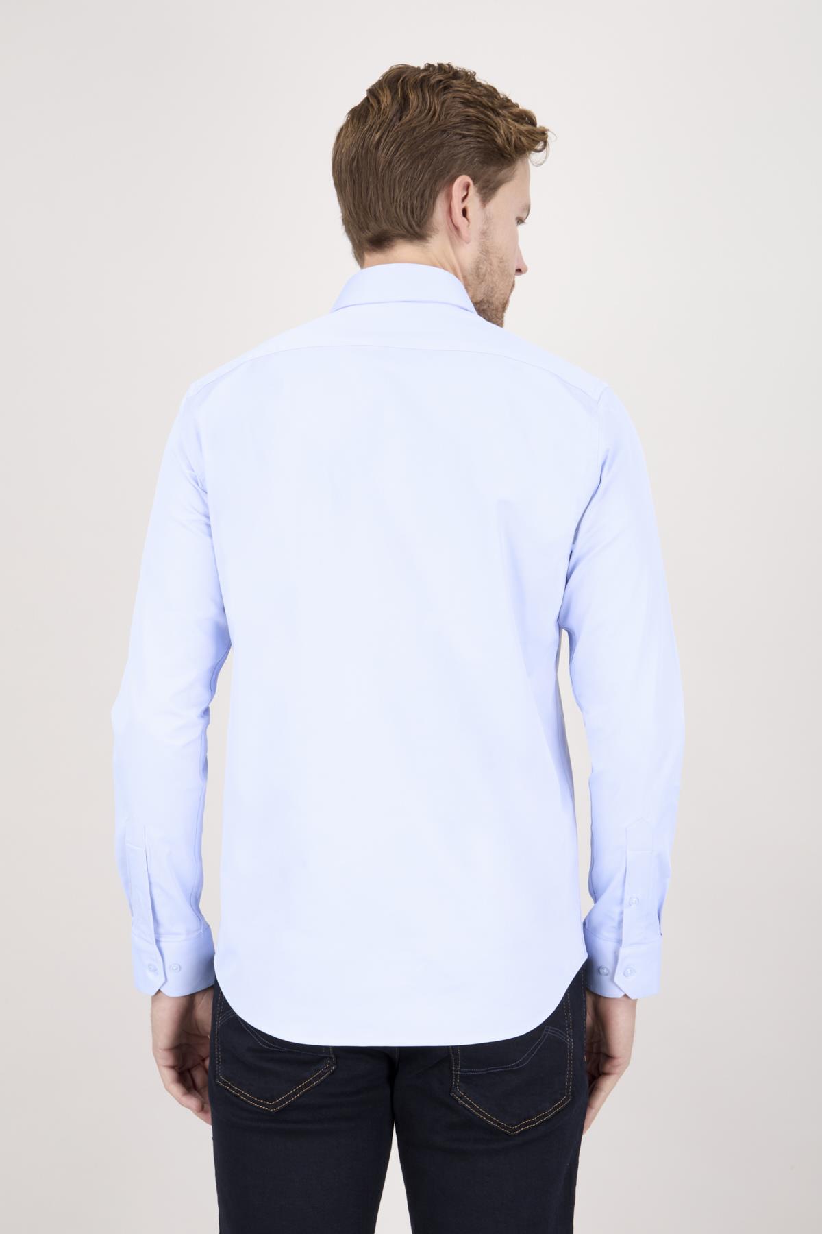 Erkek Slim Fit Mavi Gömlek