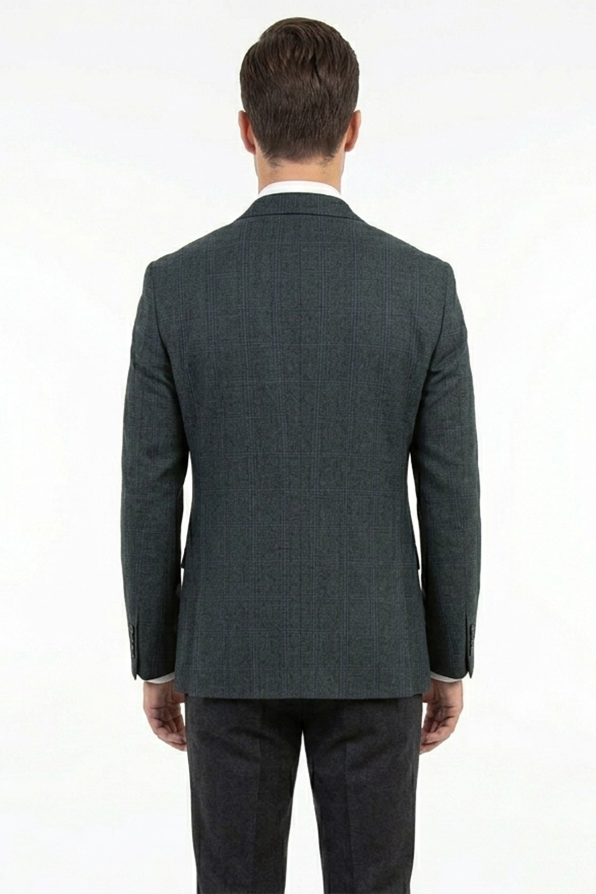 Erkek Slim Fit Mono Yaka Antrasit Ceket