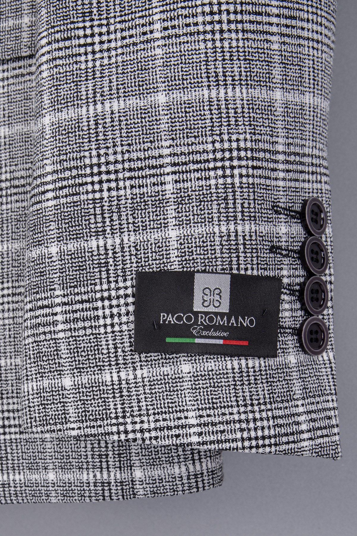 Erkek Slim Fit Mono Yaka Gri Yarım Astar Ceket