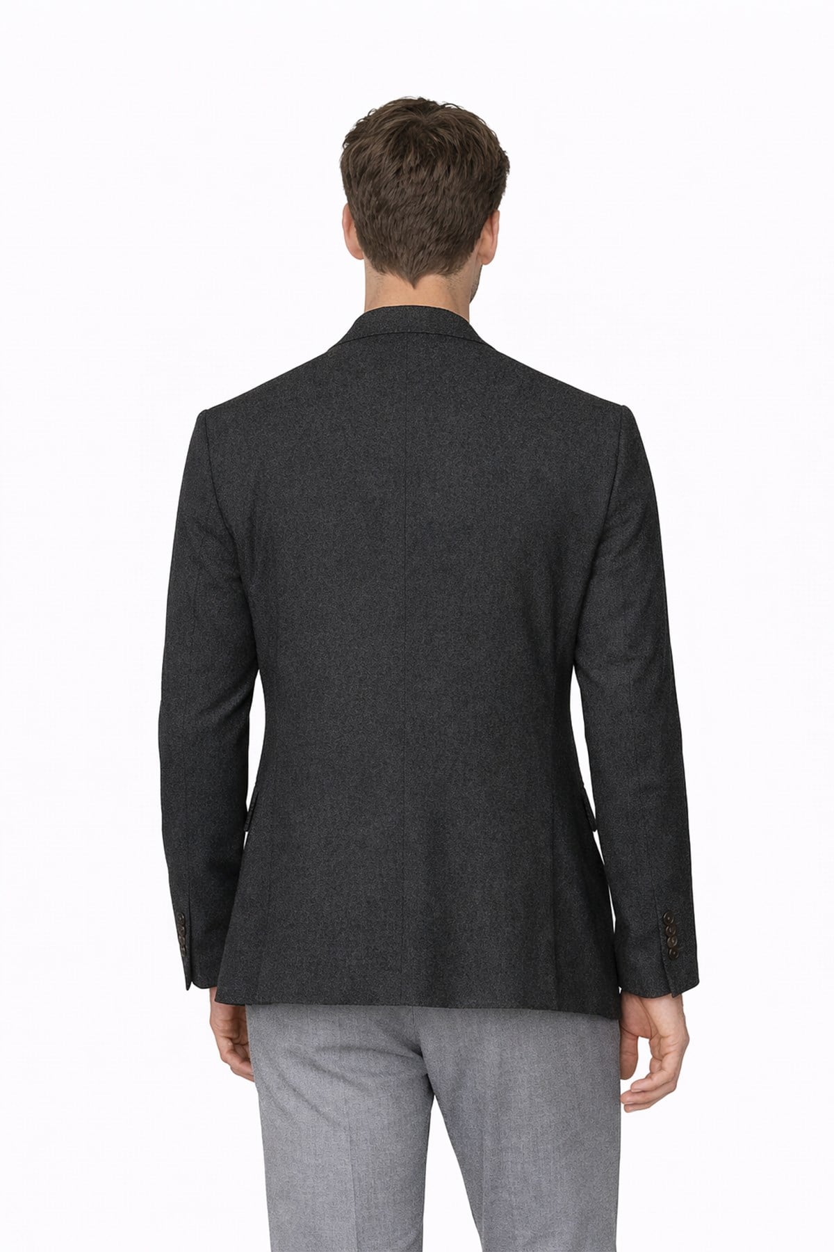 Erkek Slim Fit Mono Yaka Haki Ceket