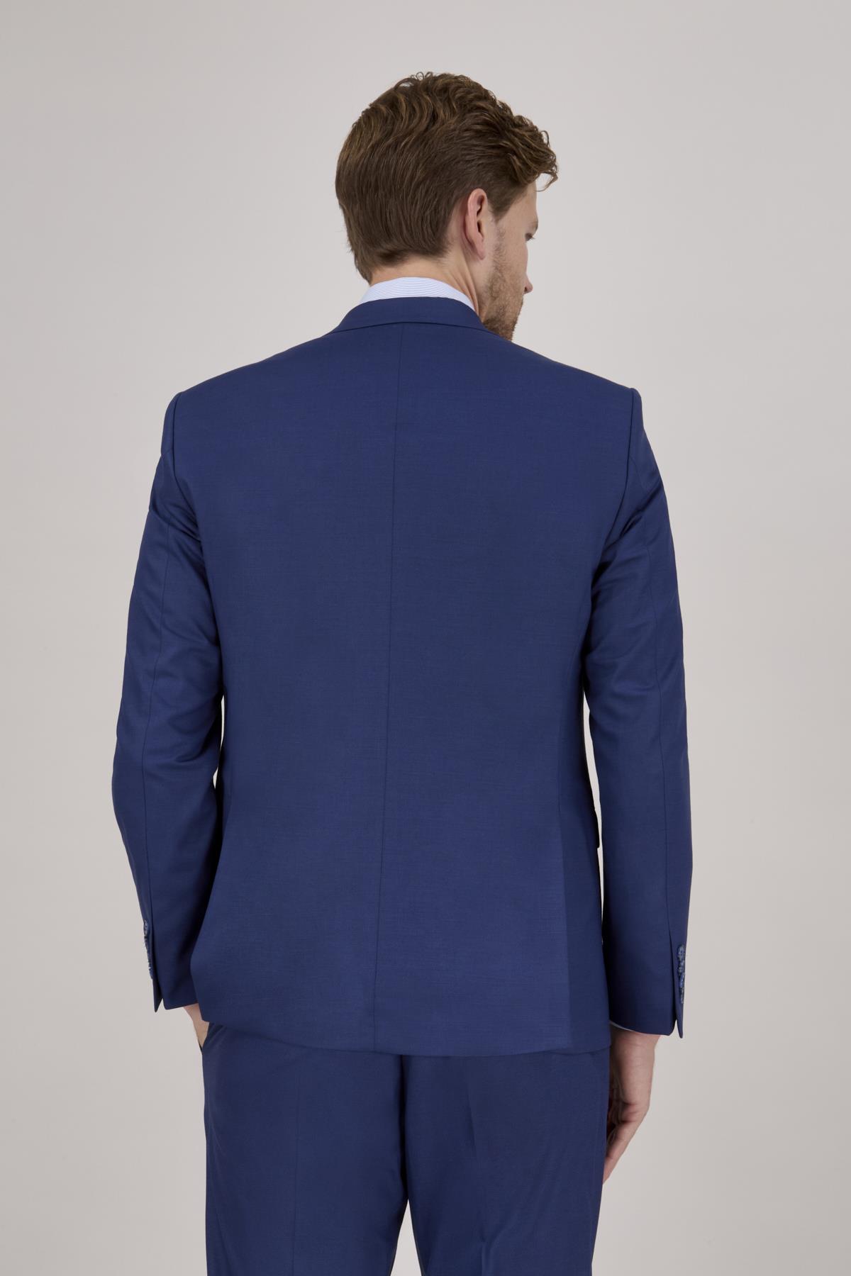 Erkek Slim Fit Mono Yaka Parlement Yelekli Takım Elbise