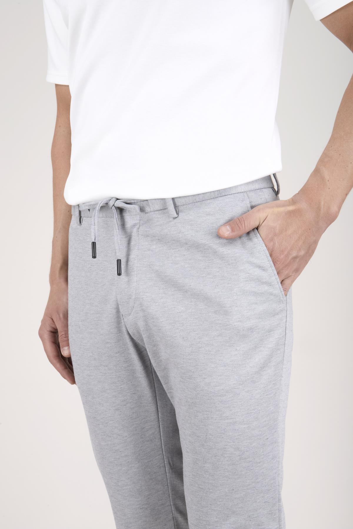 Erkek Slim Fit Mono Yaka Yarım Astar Açık Gri Takım Elbise