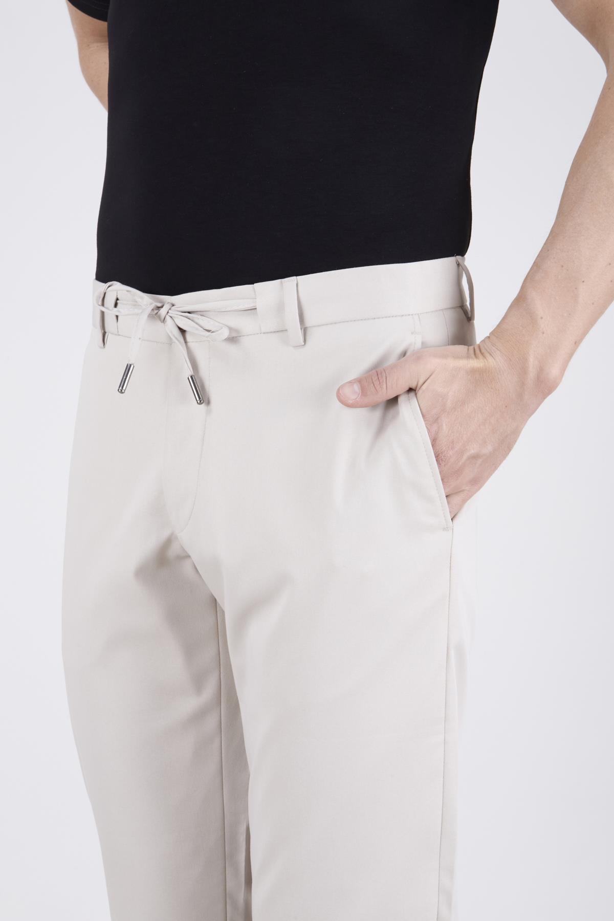 Erkek Slim Fit Mono Yaka Yarım Astar Bej Takım Elbise